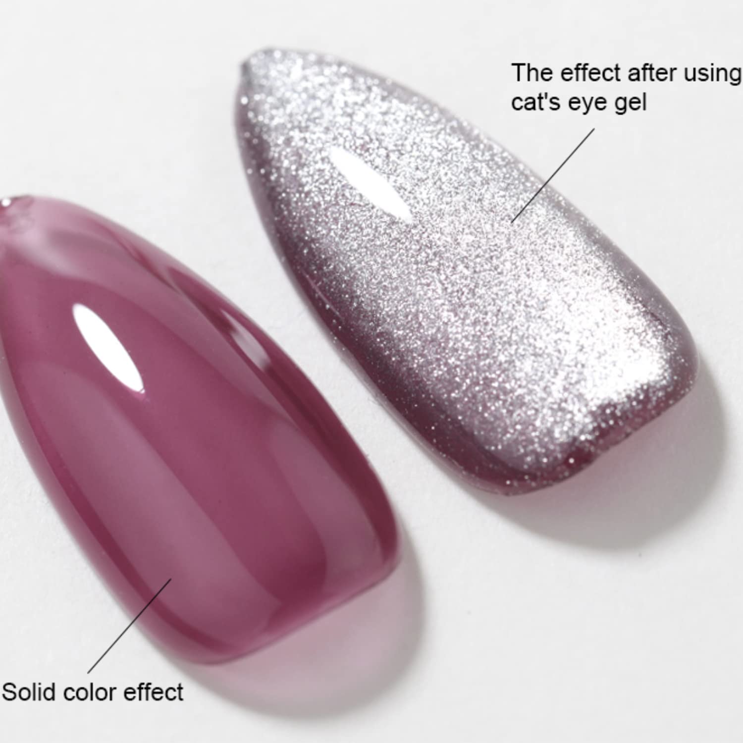 Senvenski Silver Cat Eye Gel Nail Polish Crystal Holographic Magnetic Reflective Glitter Gel Polish Snowlight Chameleon Universa