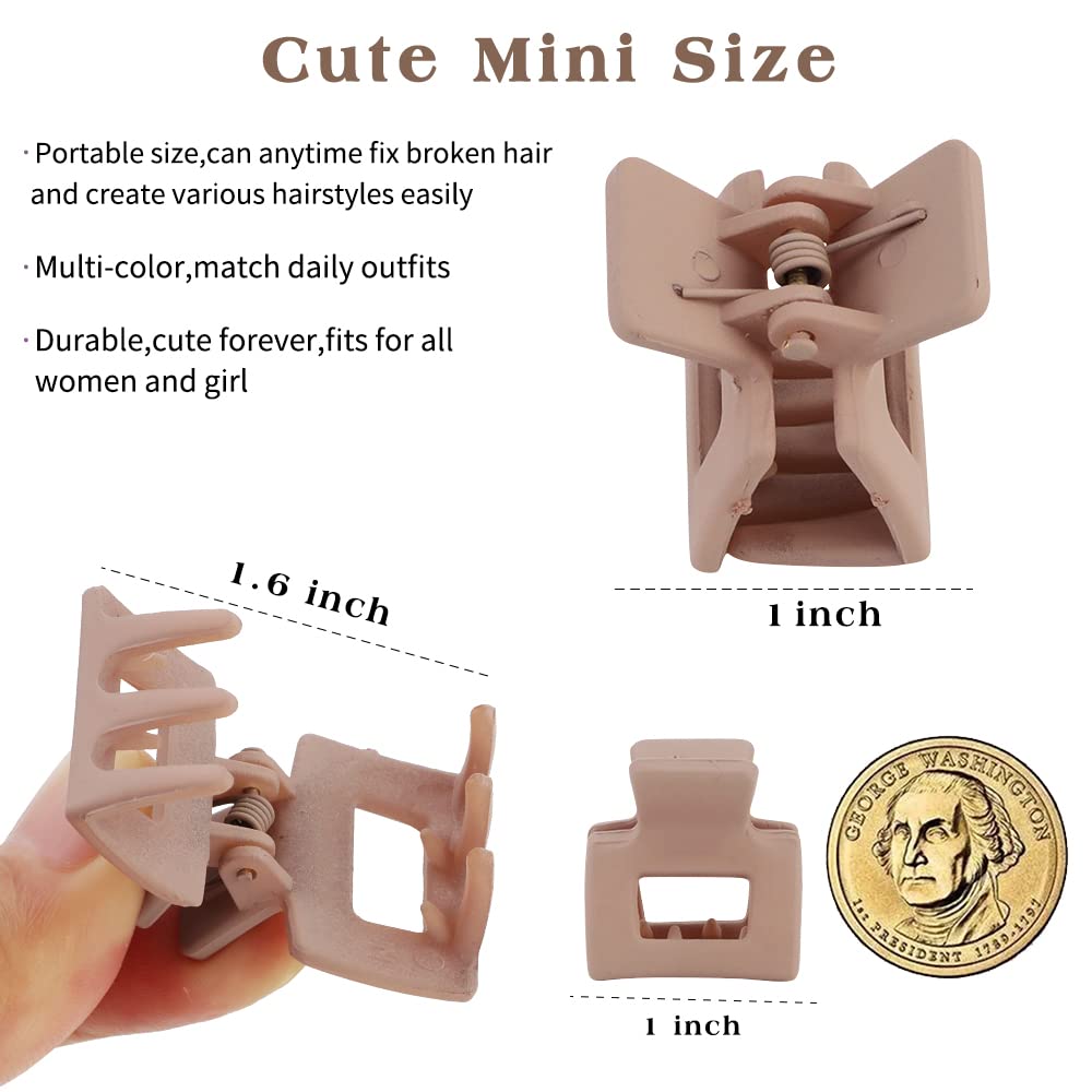 Ahoney 10Pcs Small Hair Claw Clips For Women Girls - Mini Matte Tiny Hair Clips For Thin Thick Medium Hair, Cute Jaw Barrettes W