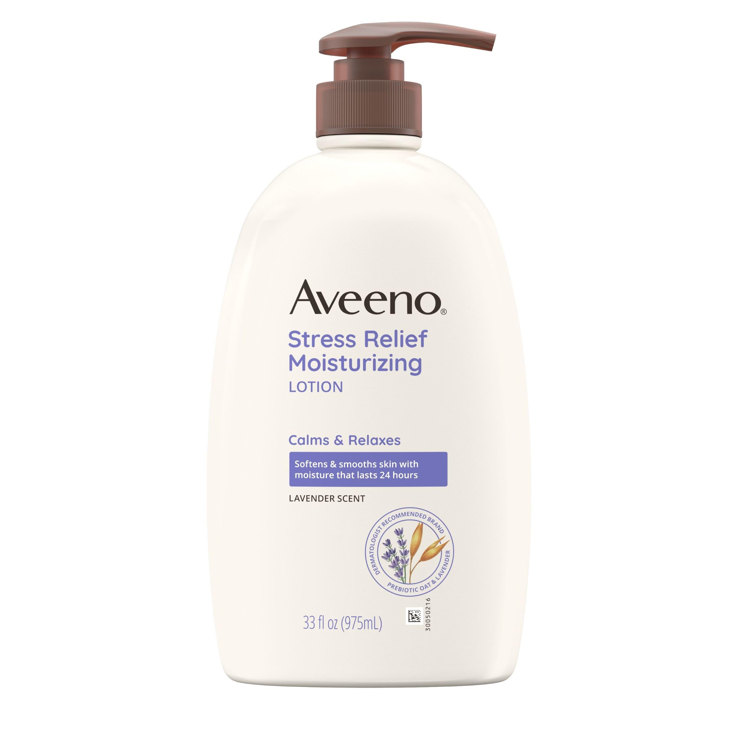 Aveeno Stress Relief Moisturizing Body Lotion with Lavender Scent, to help you feel Calm and Relaxed, Hydrating Body Lotion for 