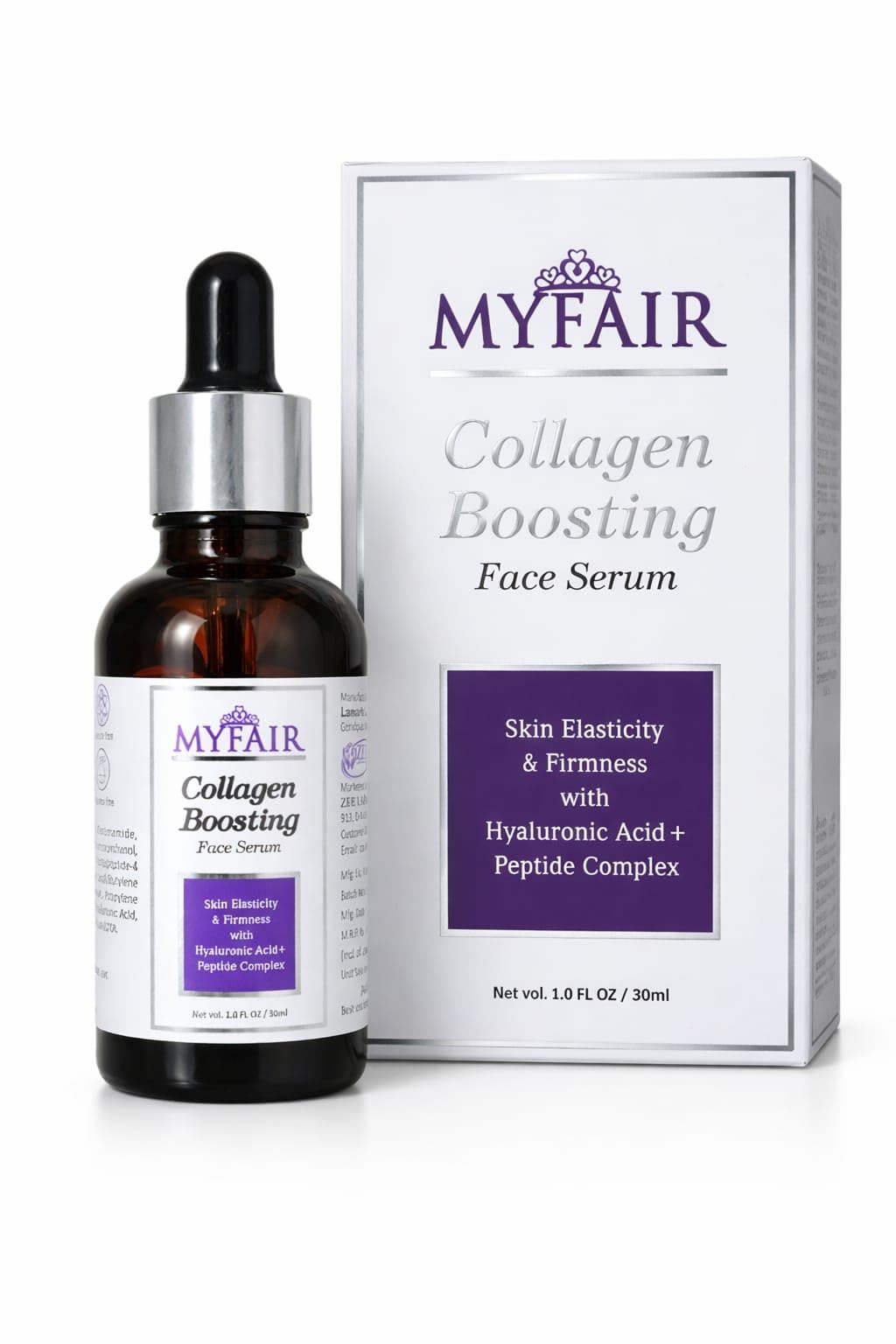 Myfair Collagen Boosting Face Serum With Hyaluronic Acid & Peptide Complex  AntiAging, Skin Firming & Hydrating Serum For Glow