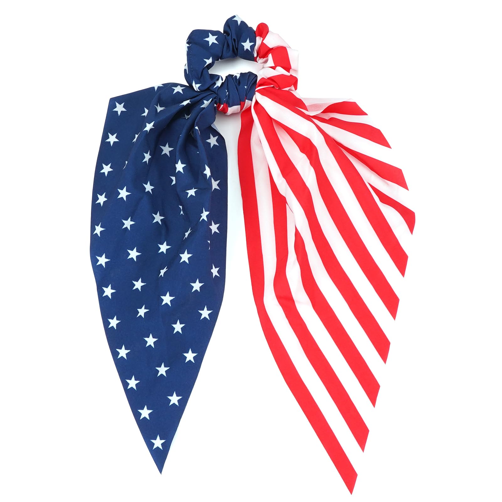4th of July Hair Ties for Woman Girls American USA Flag Ribbon Hair Tie Red White and Blue Hair Scrunchies Elastic Patriotic Hai