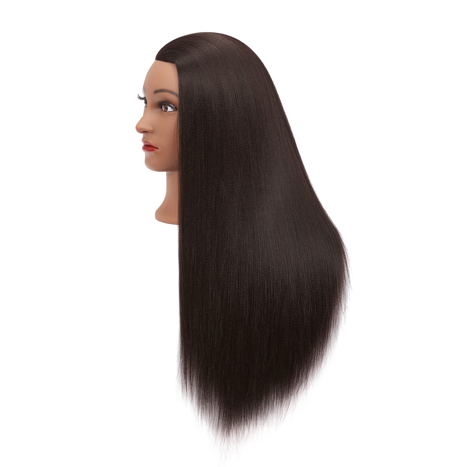 Mannequin Head 26''-28'' Yaki Synthetic Fiber Training Head Braiding Head Hair Styling Manikin Cosmetology Doll Head Hairdresser