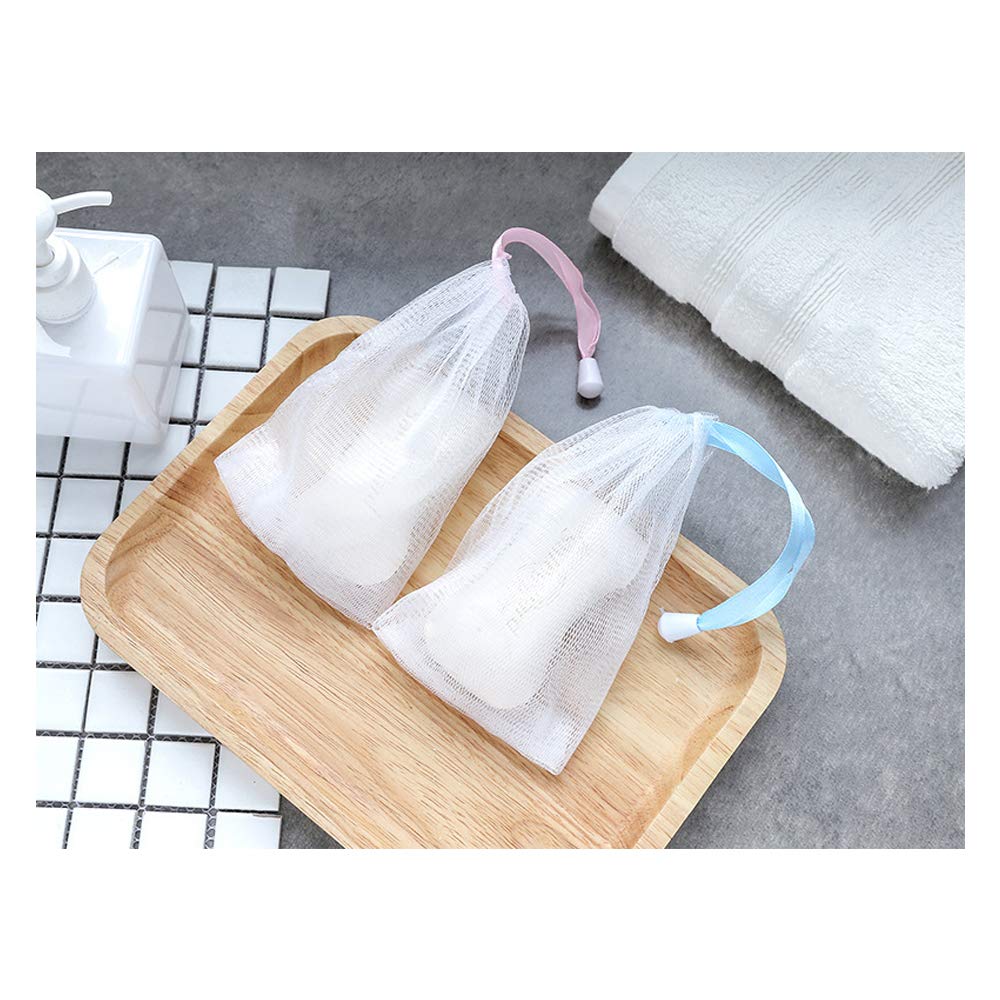 Andiker Soap Bag Soft For Shower, Soap Pouch Saver With Drawstring For Foaming And Drying,Hangable (7 Pcs Mesh Soap Bag)