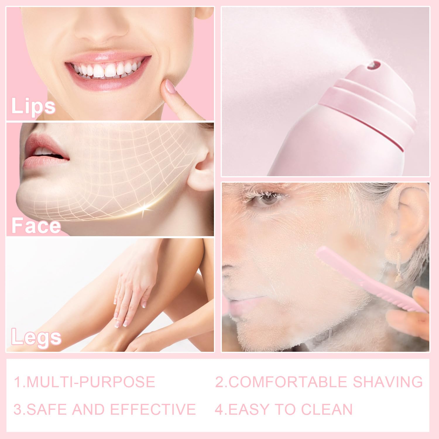 1Pc Hair Identifier Spray For Face Shaving, Skin Face Hair Identifying Shaving Powder Spray With Razors, Hair Identifier Set For