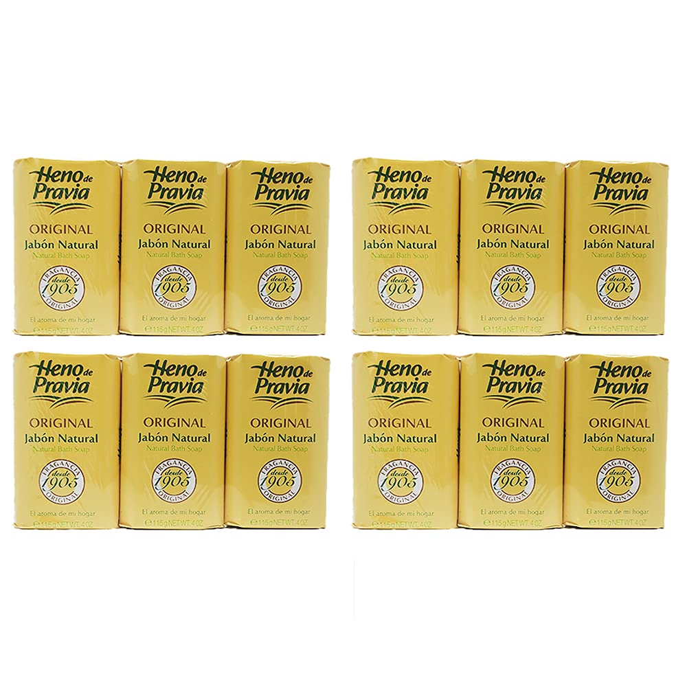 Heno De Pravia Large Soap - Original 4 oz (12 Pack) - Classic Scent, Gentle Cleansing