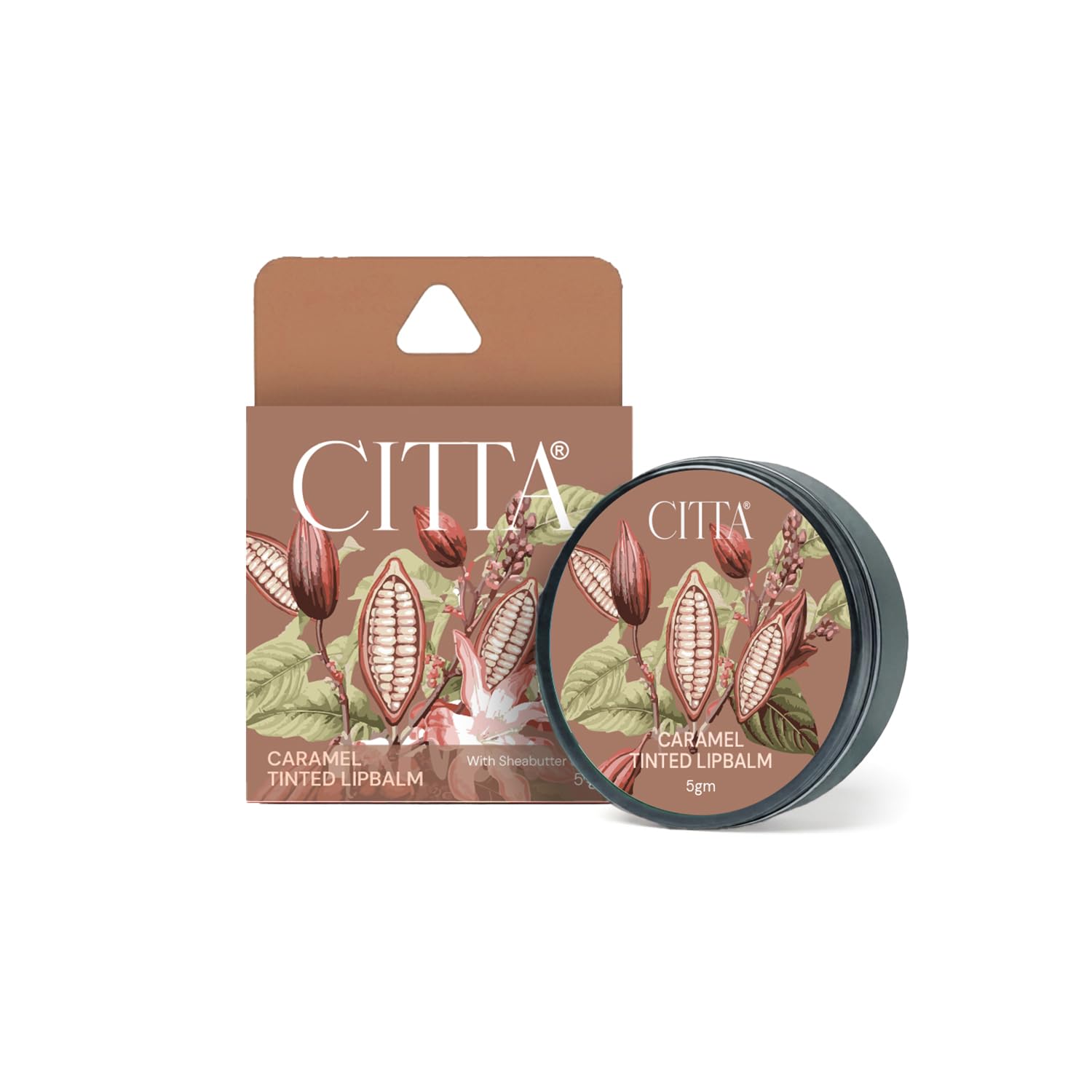 Citta Caramel Toffee Lip Balm 8G | Cocoa Butter & Vanilla Lip Balm | Nourishing | Lightweight | Daily Lip Care