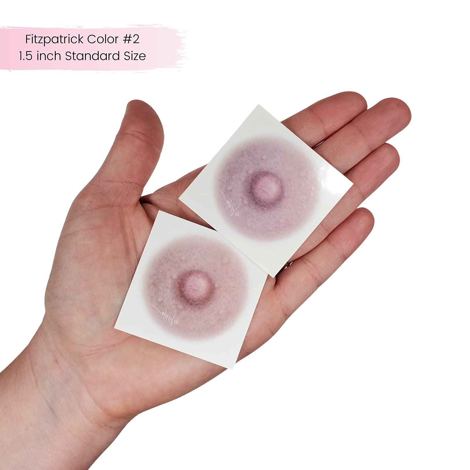 Breast Cancer Temporary Tattoos, Fitzpatrick #2 1.5 inch, 1 pair