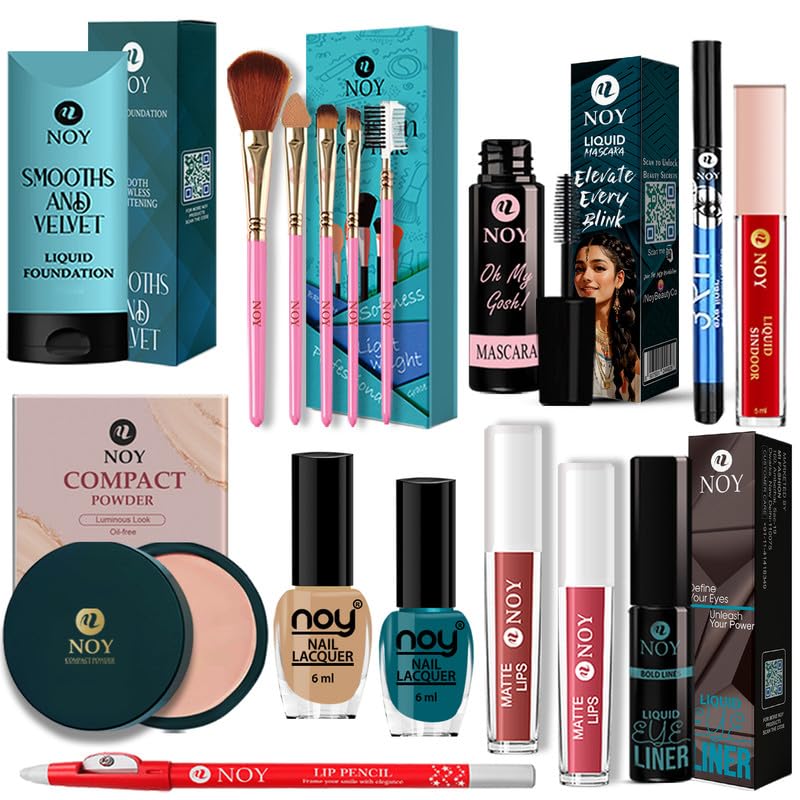 Noy Makeup Kit For Women All In One Full Face Waterproof Long Lasting Makeup Set Pack Of 16