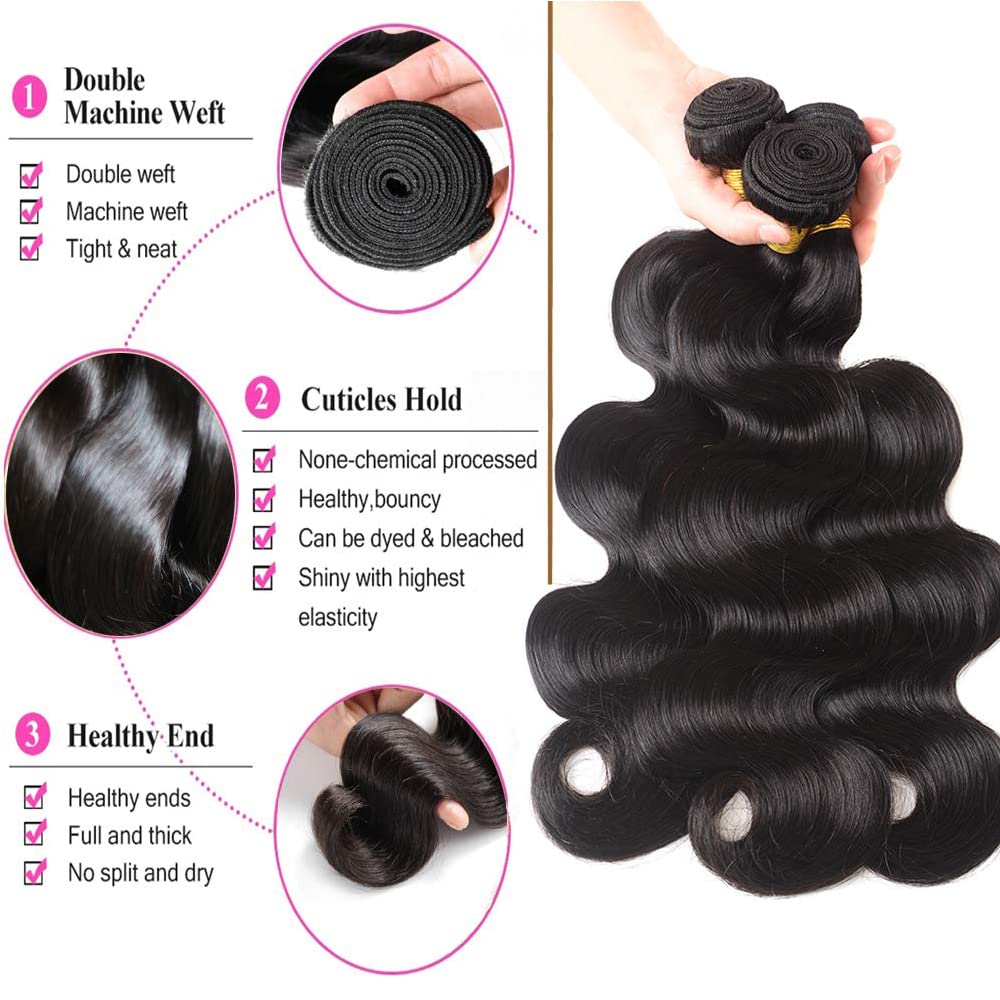 Body Wave Human Hair Bundles With Frontal Brazilian Bundles With Frontal Body Wave Frontal With Bundles Human Hair Body Wave Lac