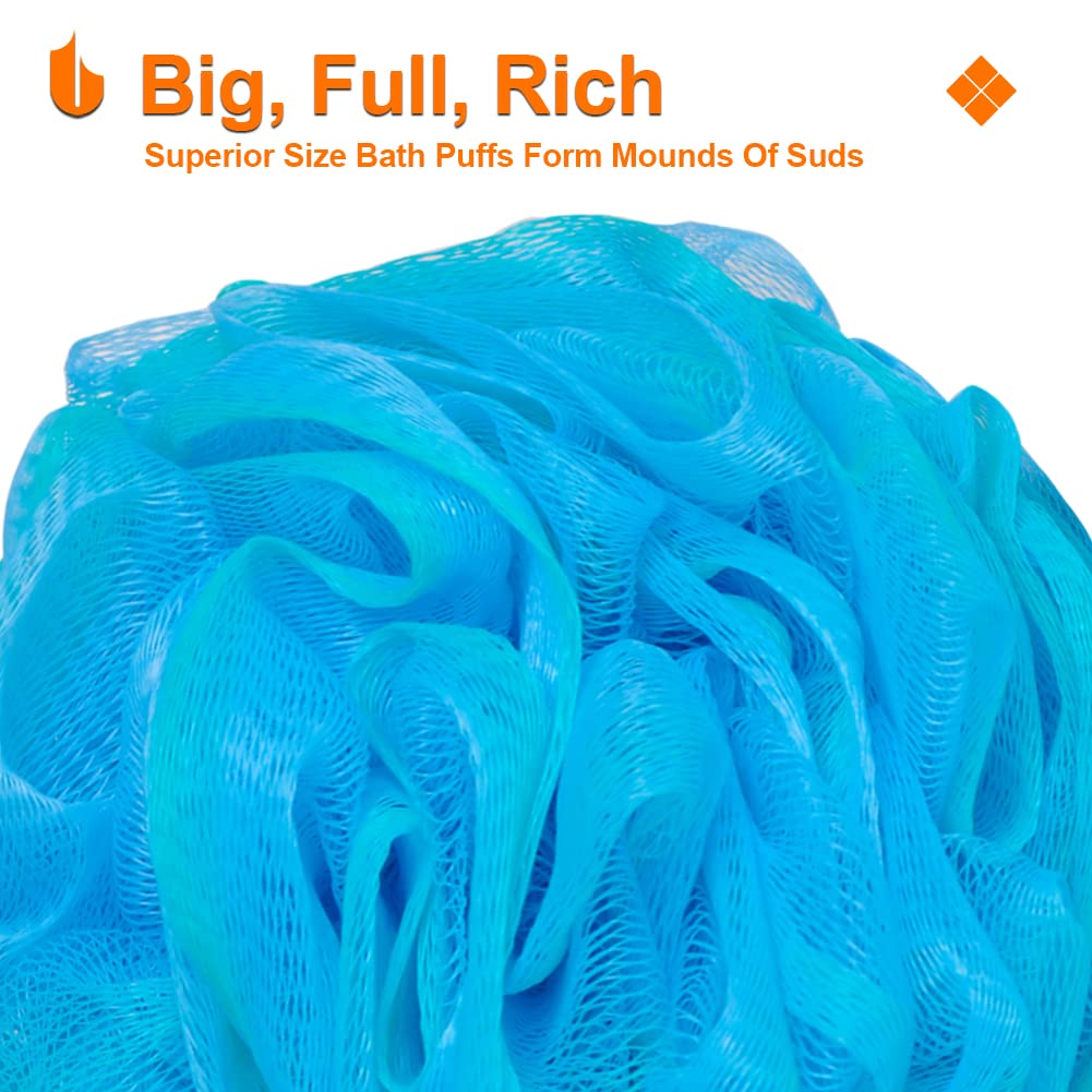 Urbanstrive Shower Bath Sponge Xl 75G Soft Shower Loofahs Balls For Body Wash Men Women Bathroom Accessories, 1 Pack, Blue-Green
