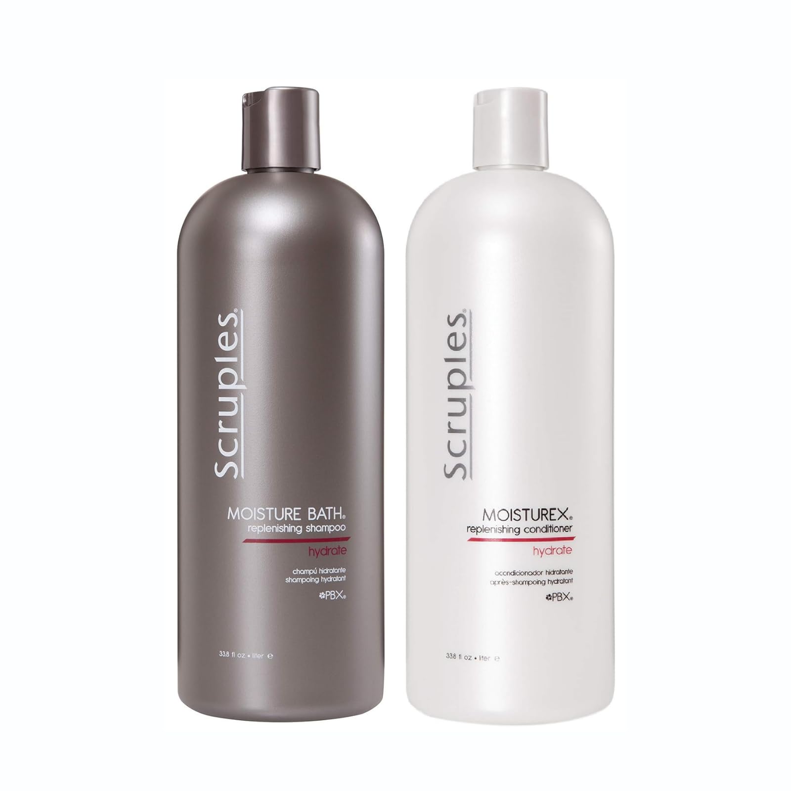 Scruples Moisture Bath Shampoo & Moisturex Conditioner Set - Nourishing & Moisturizing Duo For Dry, Frizzy Hair Repair (33.8 Oz)