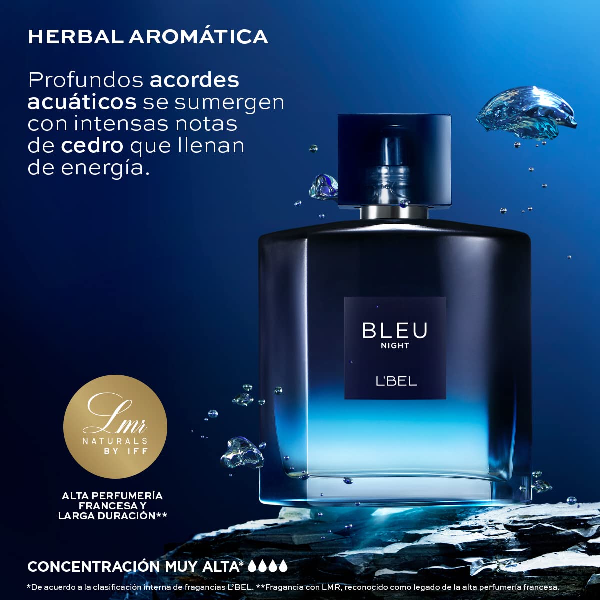 L'Bel - Bleu Intense Night Perfume for Men Long Lasting 100 ml