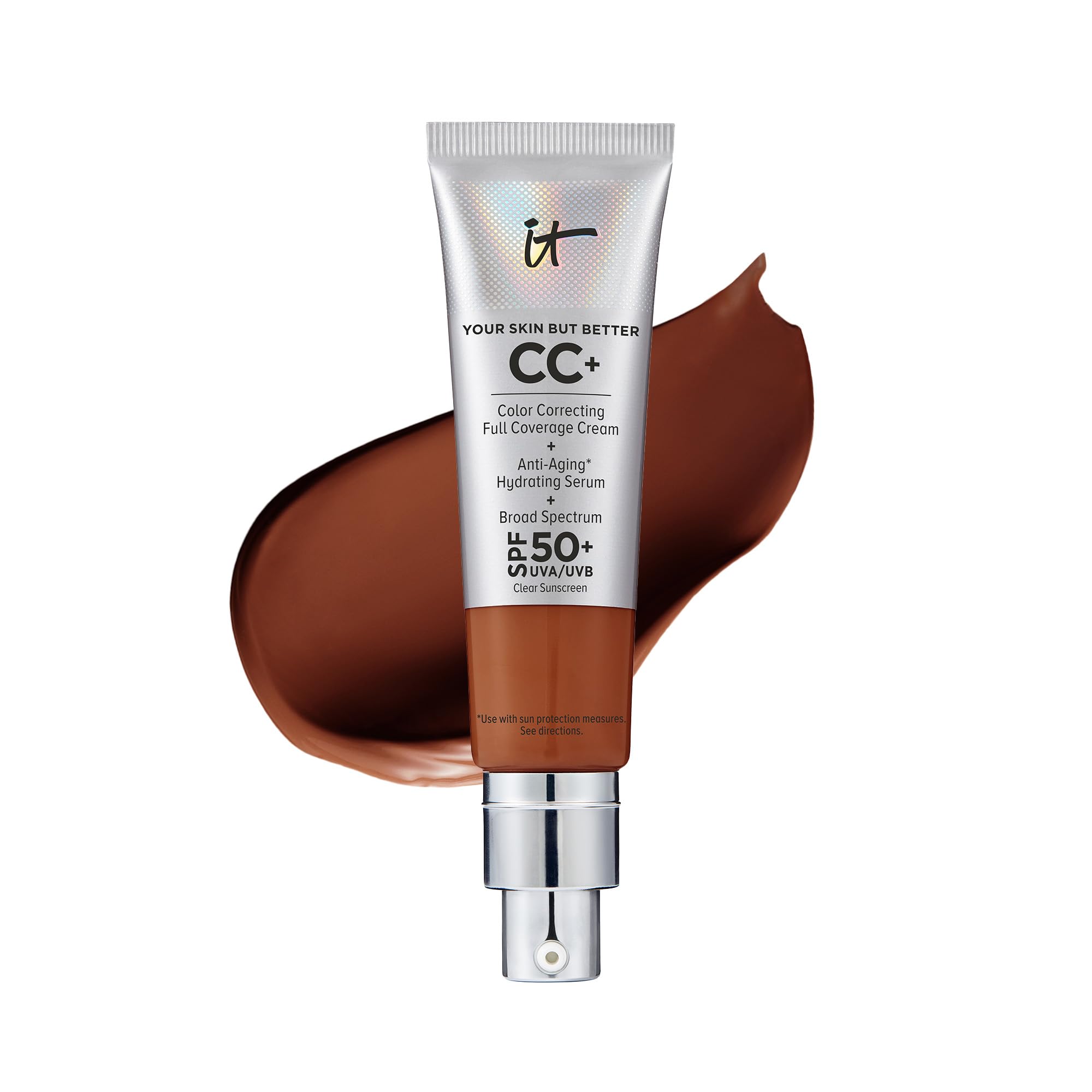 It Cosmetics Your Skin But Better Cc+ Cream, Deep - Color Correcting Cream, Full-Coverage Foundation, Hydrating Serum & Spf 50+