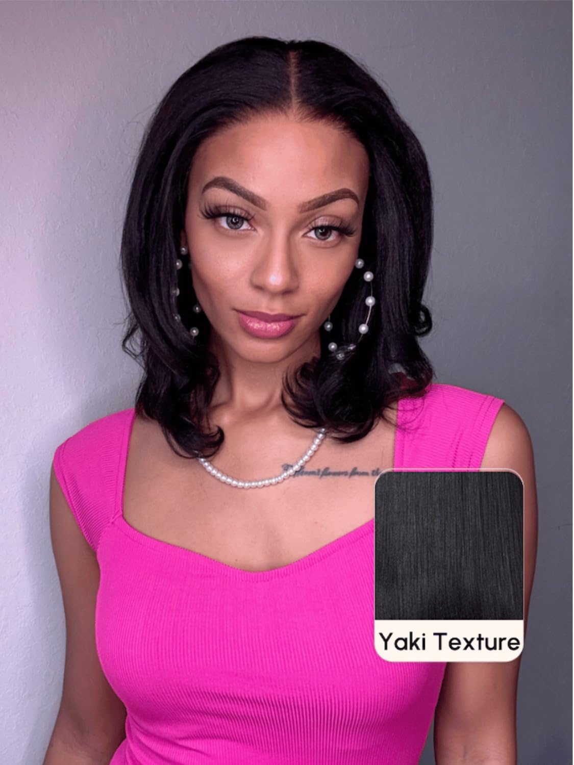 Unice Yaki Straight Short Bob Wig Human Hair Pre Everything Glueless Wig With Ear Tab Tapes 13X4 Lace Front Wigs Human Hair Pre