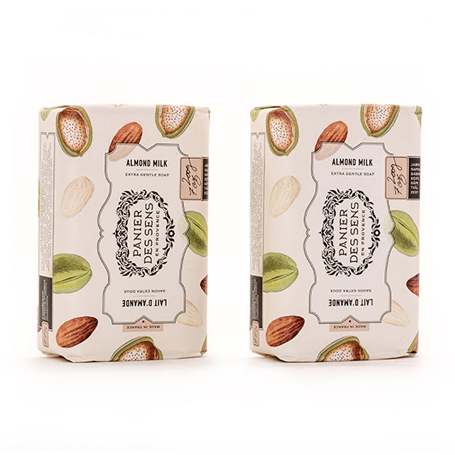 Panier des Sens - Almond Milk Bar Soap - Moisturizing Gentle Scented Soap Bar - Natural Soap with Shea Oil - 97% natural ingredi