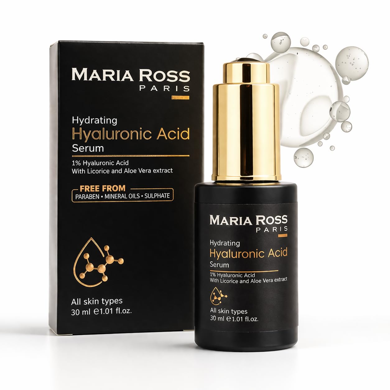 Maria Ross Hyaluronic Acid Serum  Hydrating Face Serum With Licorice, Acai, Aloe Vera And Kakadu Plum  Plump Glow For Fine Lin