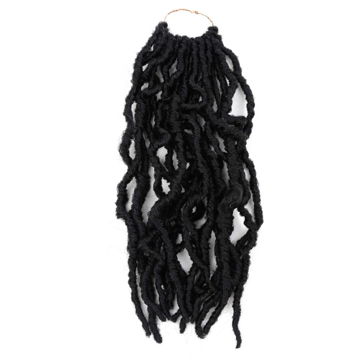 Layashow Short Soft Locs Crochet Hair Pre Looped 6 Packs 12 Inch Faux Locs Crochet Braids Goddess Curl Wavy Locs Crochet Hair fo