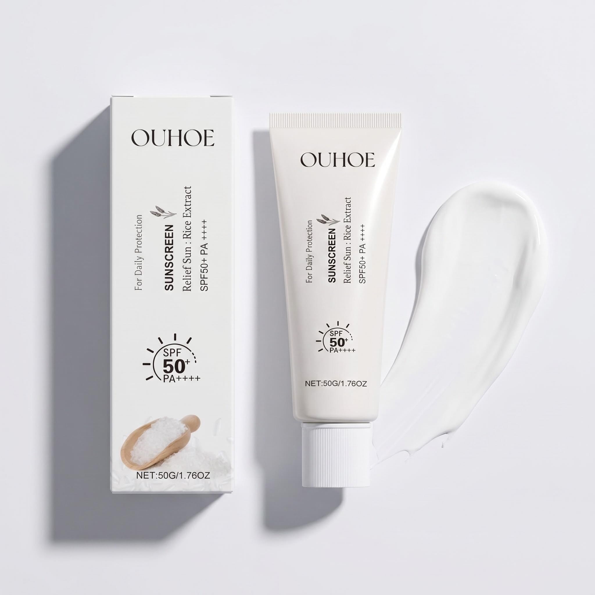 SPF 40 Daily Face Sunscreen, Broad Spectrum UVA UVB Protection Hydrating Facial and Body Sunscreen Lotion with Fermented Rice Wa