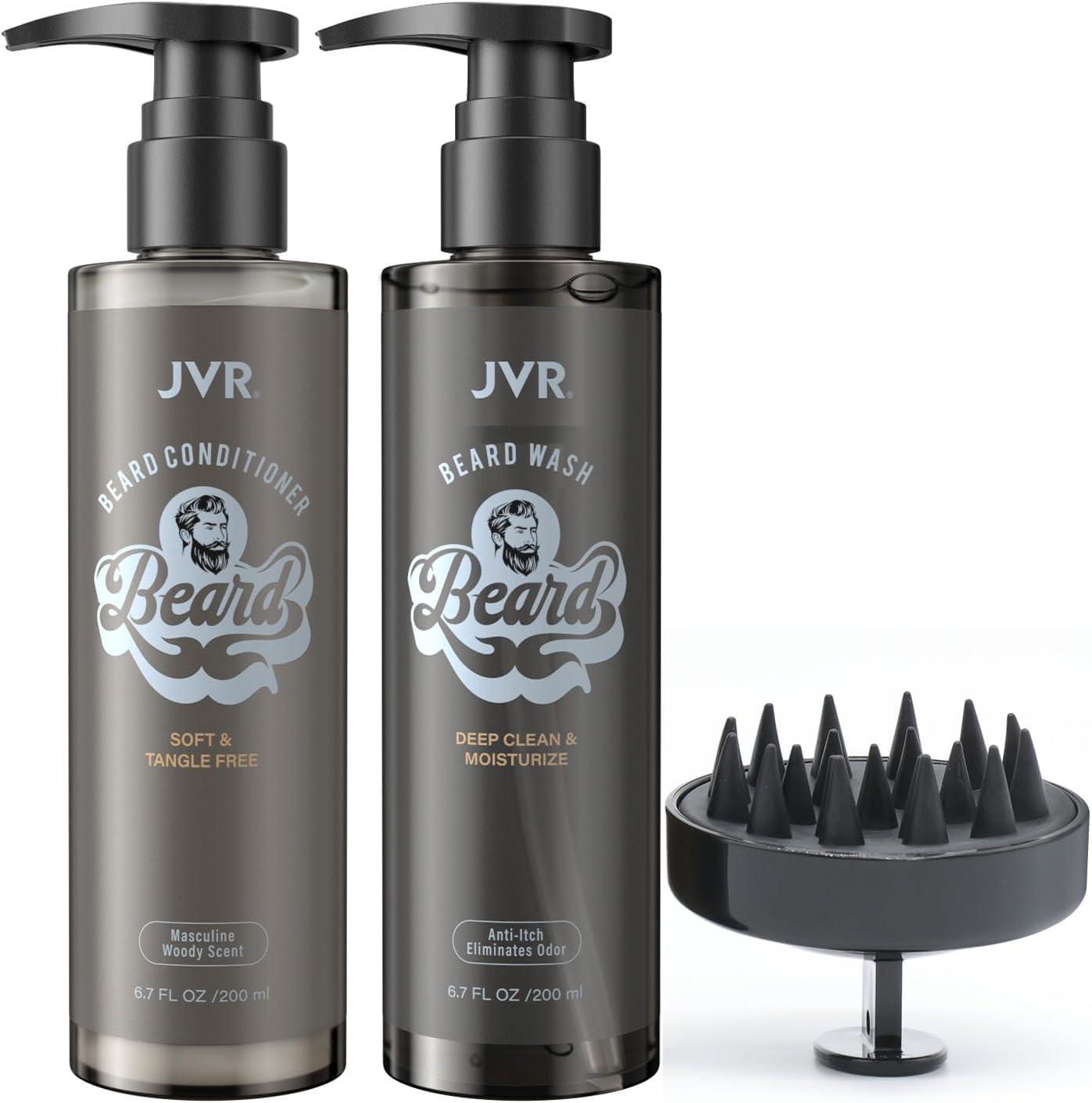 Jvr Beard Wash And Beard Conditioner For Men, Beard Shampoo Cleanse And Reduces Frizz, Soften & Strengthens, Organic With Coconu