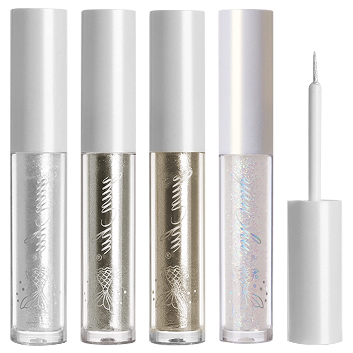 Erinde 4Pcs Liquid Glitter Eyeliner Eyeshadow Makeup, Tear Drop, Shimmer Metallic, Long Wearing Waterproof, Twinkle Under Eye Ma