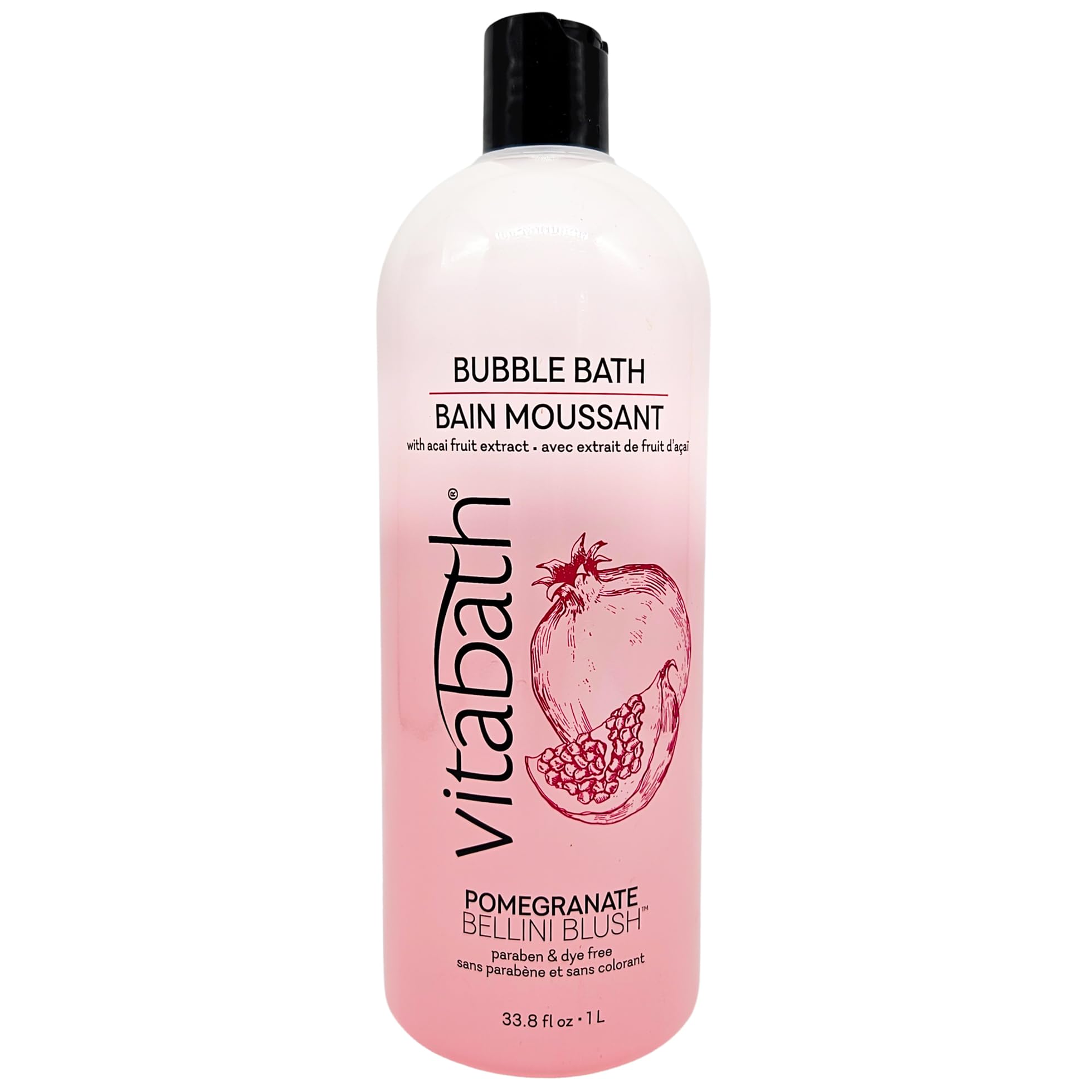 Vitabath Pomegranate Bellini Blush Bubble Bath Rich Foaming Bubbly Soak & Relaxing Aromatherapy Moisturizing & Nourishing Indulg