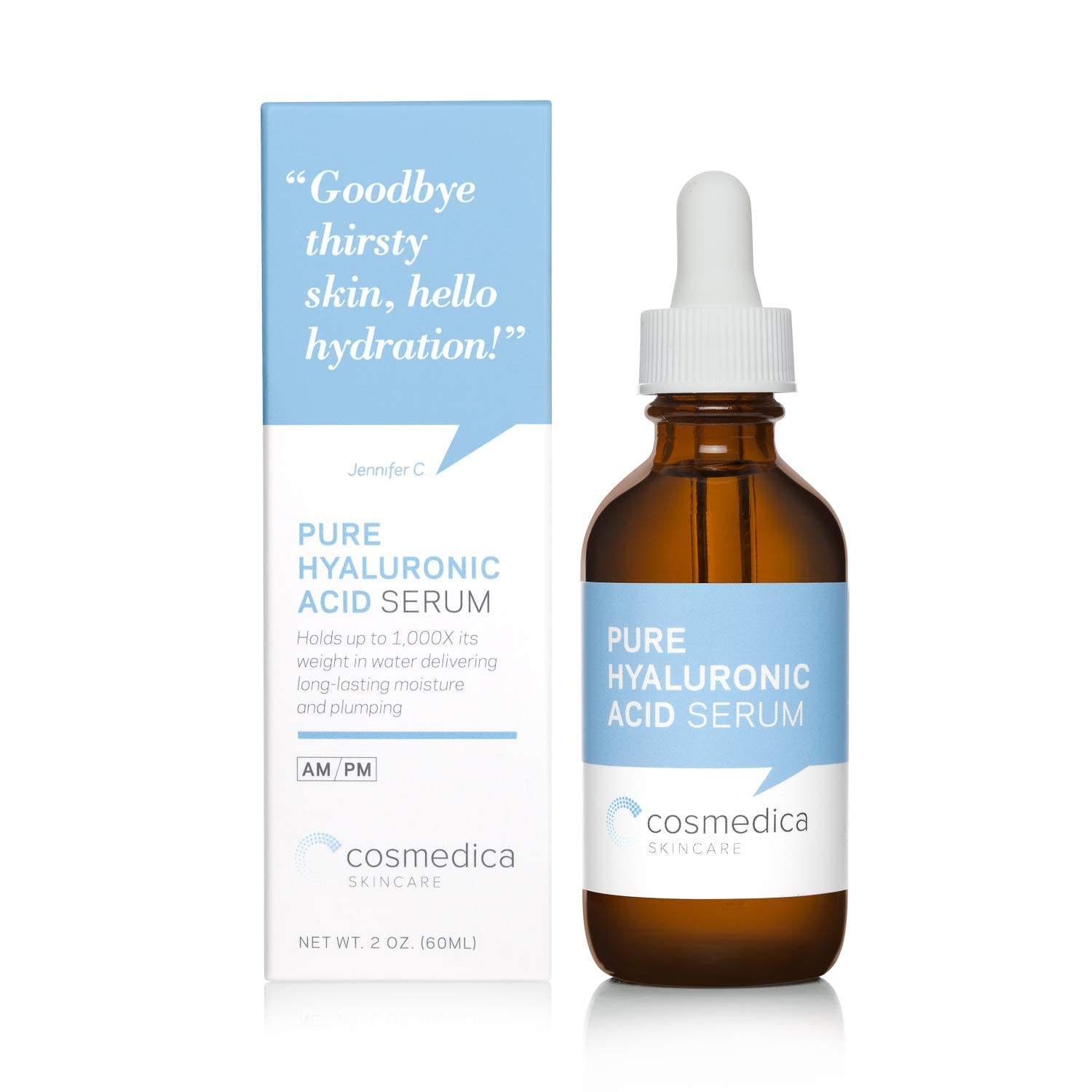 Hyaluronic Acid Serum For Skin 100% Pure Anti Aging Serum Intense Hydration Moisture Non Greasy Paraben Free, Wrinkle Reducing A