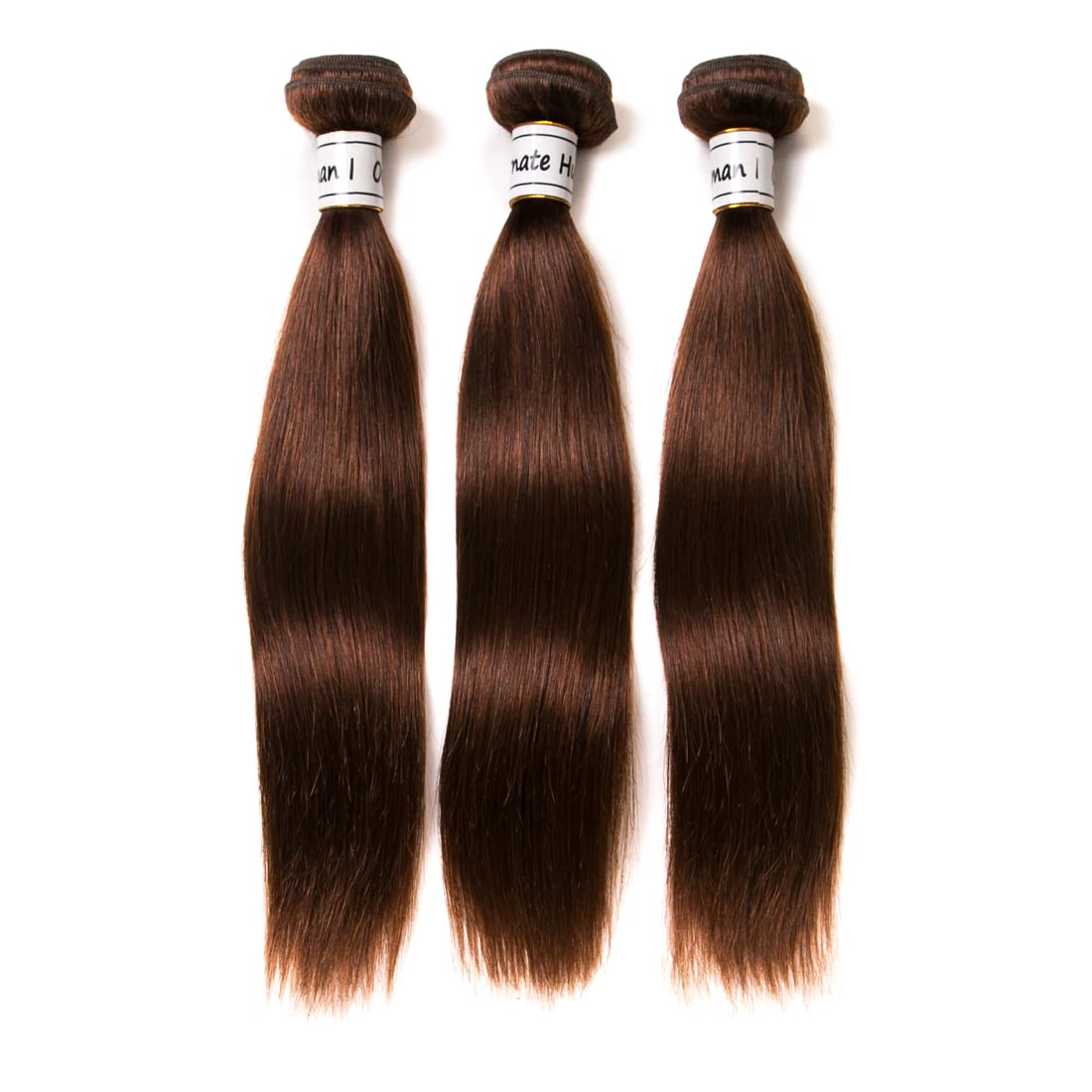 Brown Bundles Human Hair Brazilian Straight Virgin Human Hair Light Brown Color #4 Human Hair Extensions 3 Bundles Light Brown B