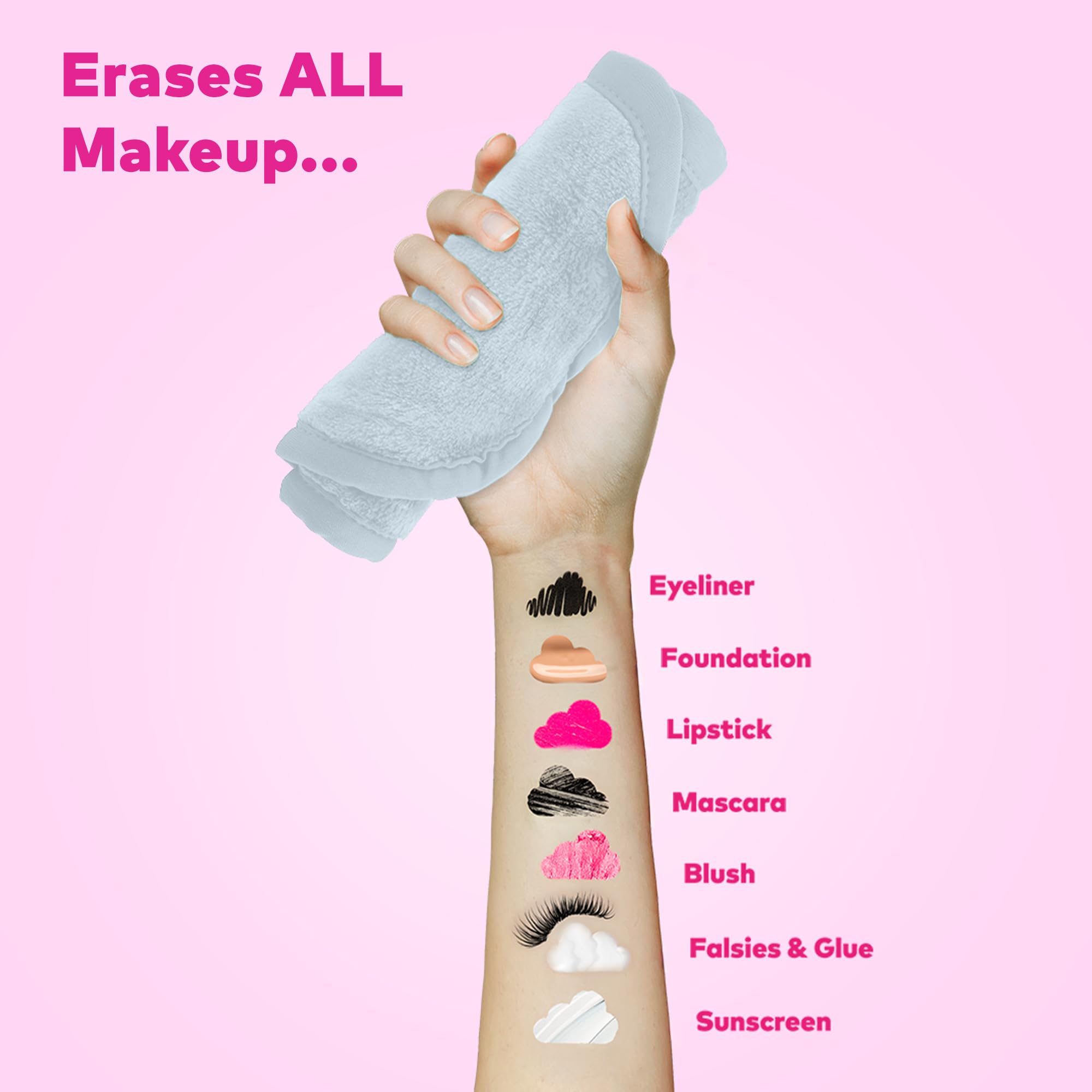 The Original Makeup Eraser - Effortlessly Remove All Makeup Using Only Water, Including Waterproof Mascara, Eyeliner, Foundation