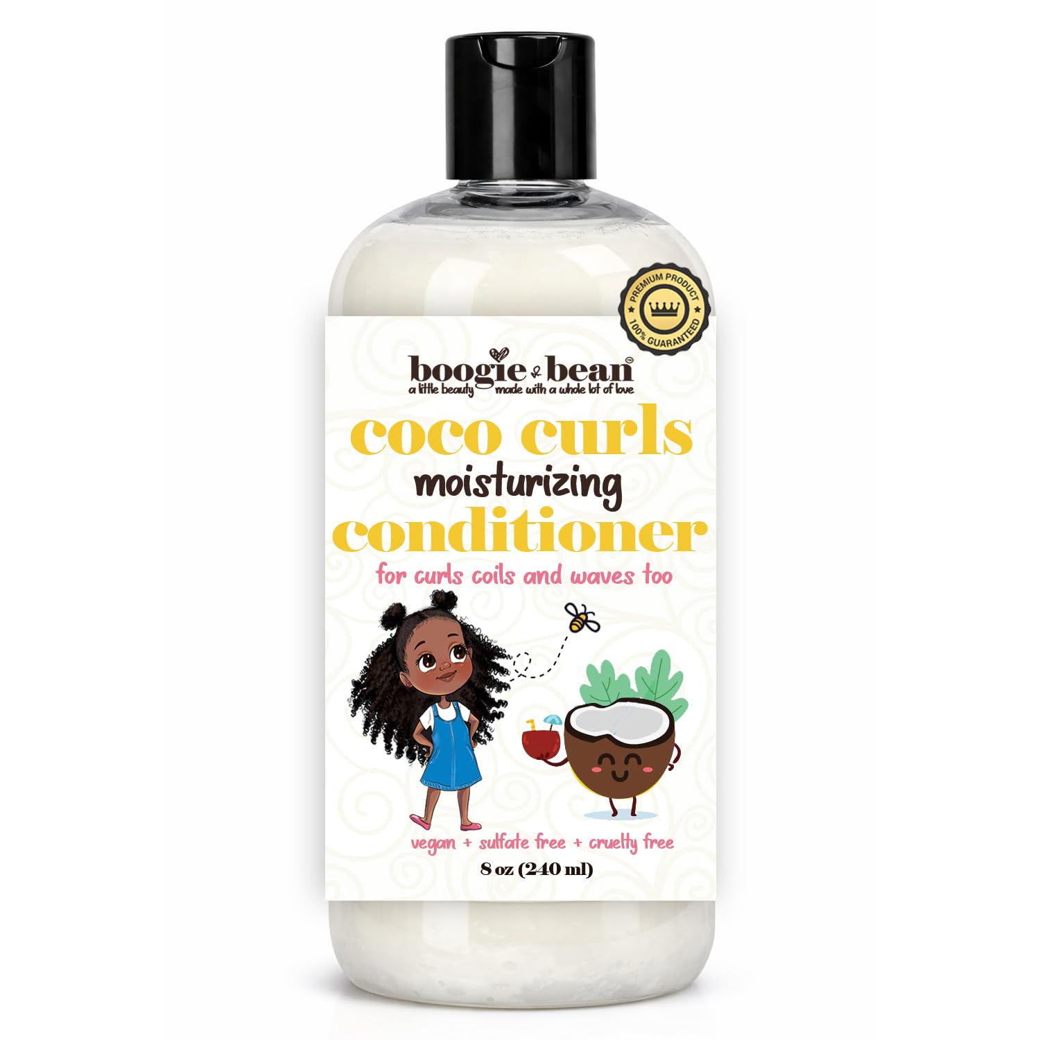 Boogie and Bean Kids Conditioner Detangler, Conditioner for Curly Hair, Baby, Toddler Black Girl Hair Products for Kids