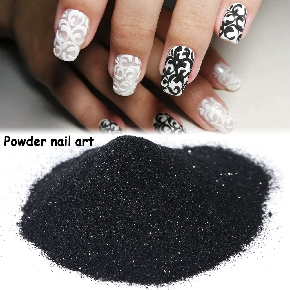 0.2mm Shimmer Black Nail Glitter White Rainbow Holographic Shining Sugar Nail Glitter Candy Coat Powder Sugar Coating Effect Nai