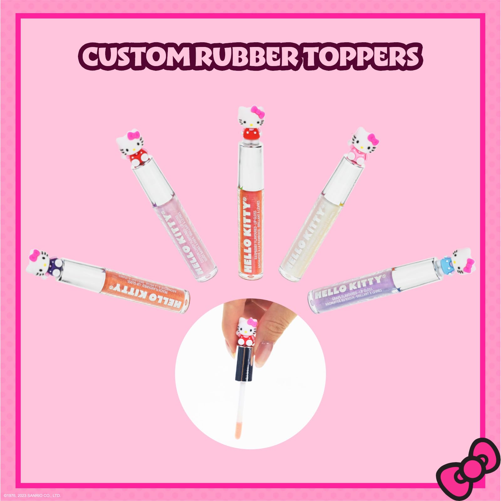 Hello Kitty 10 Piece Plant Based Lip Gloss, Girls Party Favors, First Makeup Set For Girl, Perfect For Parties, Sleepovers, And