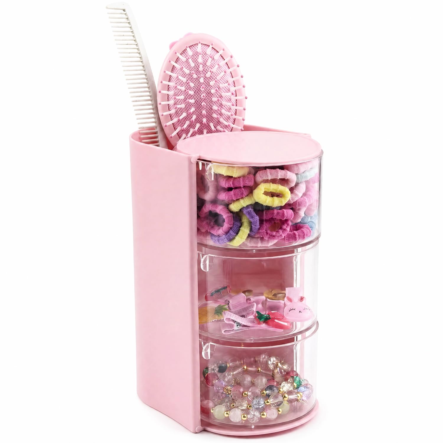 Allybyme Hair Accessories Organizer with Hair Brush Holder