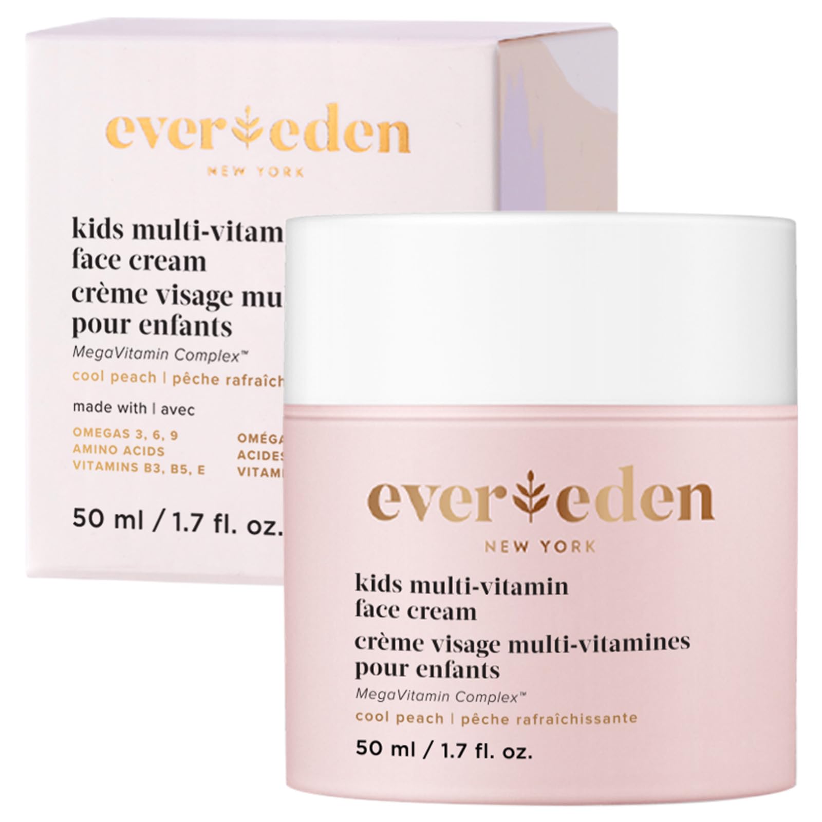 Evereden Kids Face Cream: Cool Peach, 1.7 Oz.  Plant Based And Natural Face Lotion  Clean And Non-Toxic Face Moisturizer  Multi-