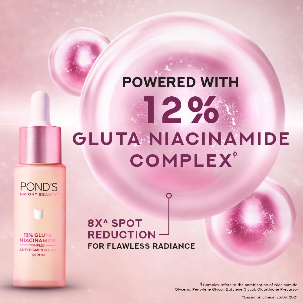 POND's Bright Beauty Serum, 12% Gluta-Niacinamide Complex, Anti-Pigmentation, 28 ml