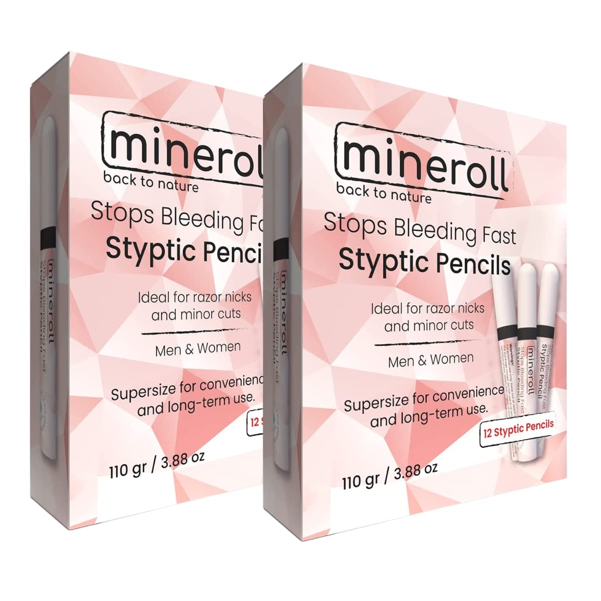 Styptic Pencils Shave Accessories (12 Pencils) Stops Bleeding Fast for Shaving Nicks, Razor Cuts for Men & Women - Sanitary and 