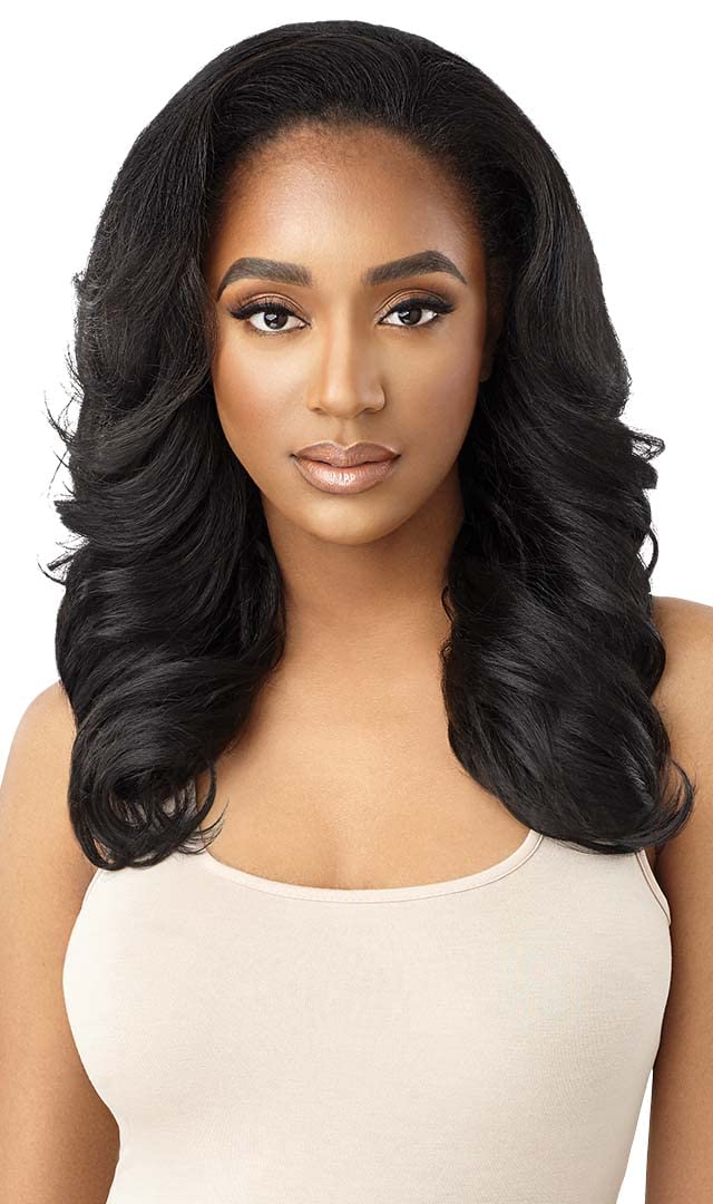 Outre Synthetic Quick Weave Wig - Neesha H305 (Color:DR4/GDNHNBL)