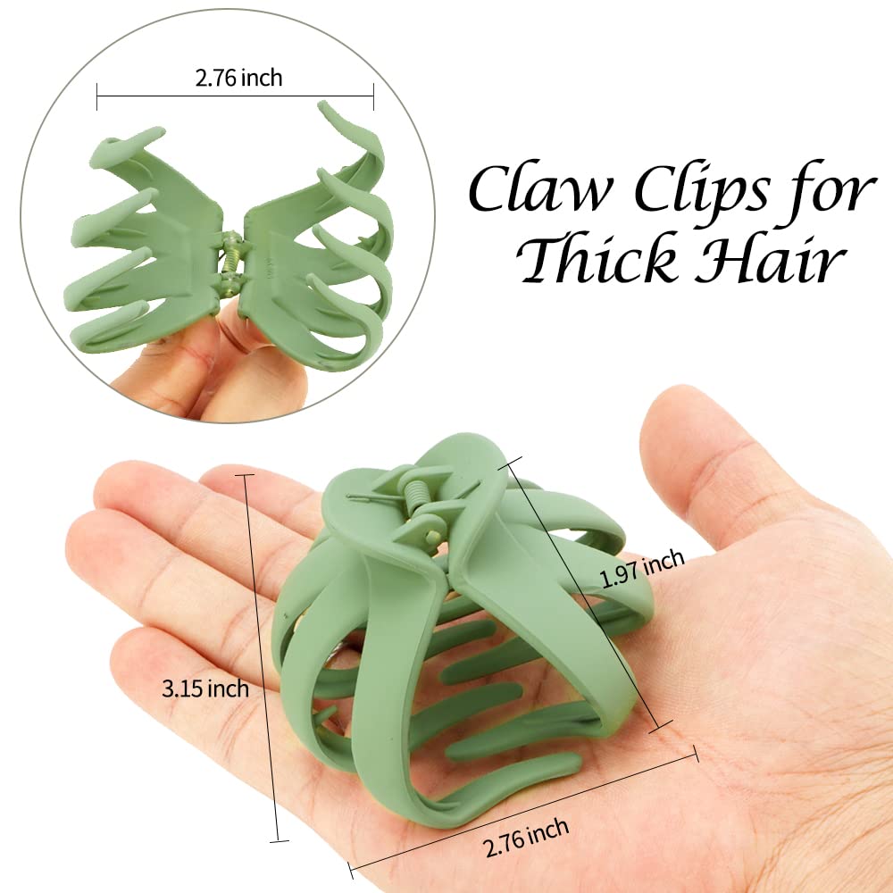 Atoden Extra Large Claw Clips For Thick Hair - 5Pcs Jumbo Octopus Hair Clips, 3.15'' Big Hair Claws For Women And Girls, Assorte
