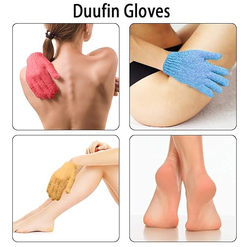 Duufin 14 Pairs Exfoliating Gloves Body Scrub Bath Gloves Exfoliator Body Wash Glove For Shower, Spa, Massage And Body Scrubs
