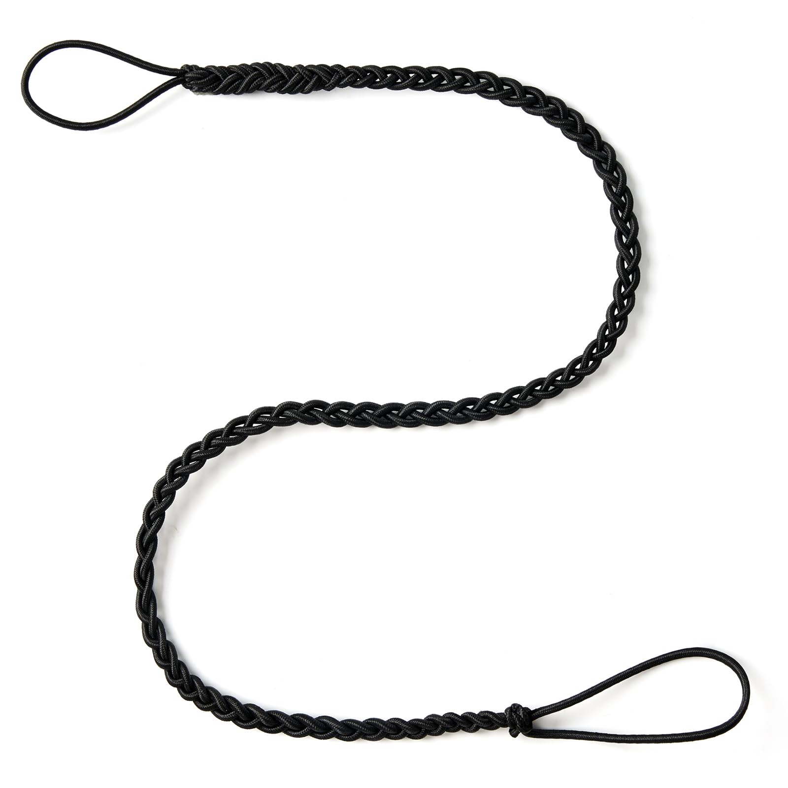 MoyRetty 25 Black Spiral Hair Tie Sprots Ponytail Holders, Elastic Braided Hair Ties No Damage for women 1PC