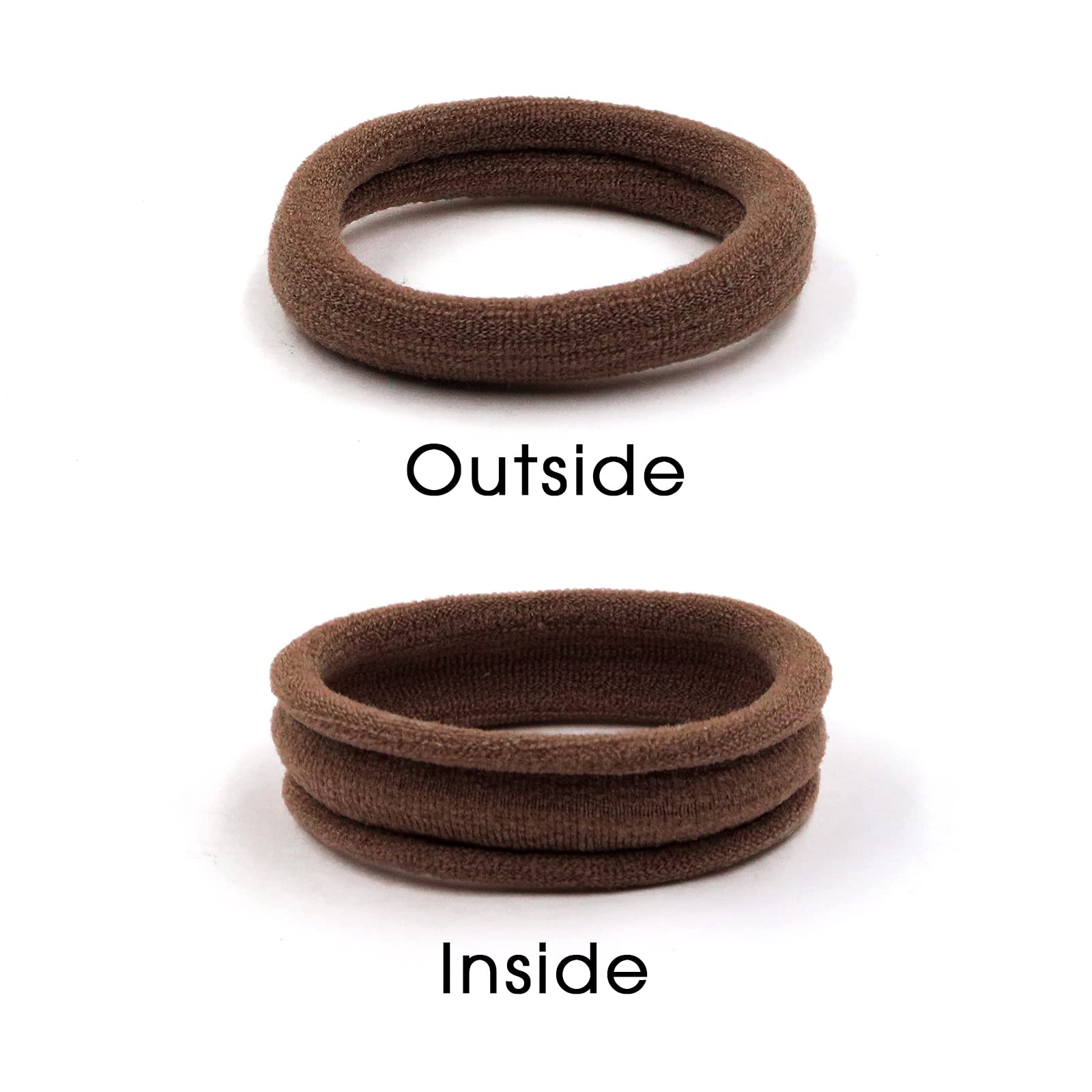 HOYOLS Soft Large Ponytail Holder for Womens Hair Cotton Hair Ties Hair Bands No Slip No Damage Seamless Scrunchies Headbands 10