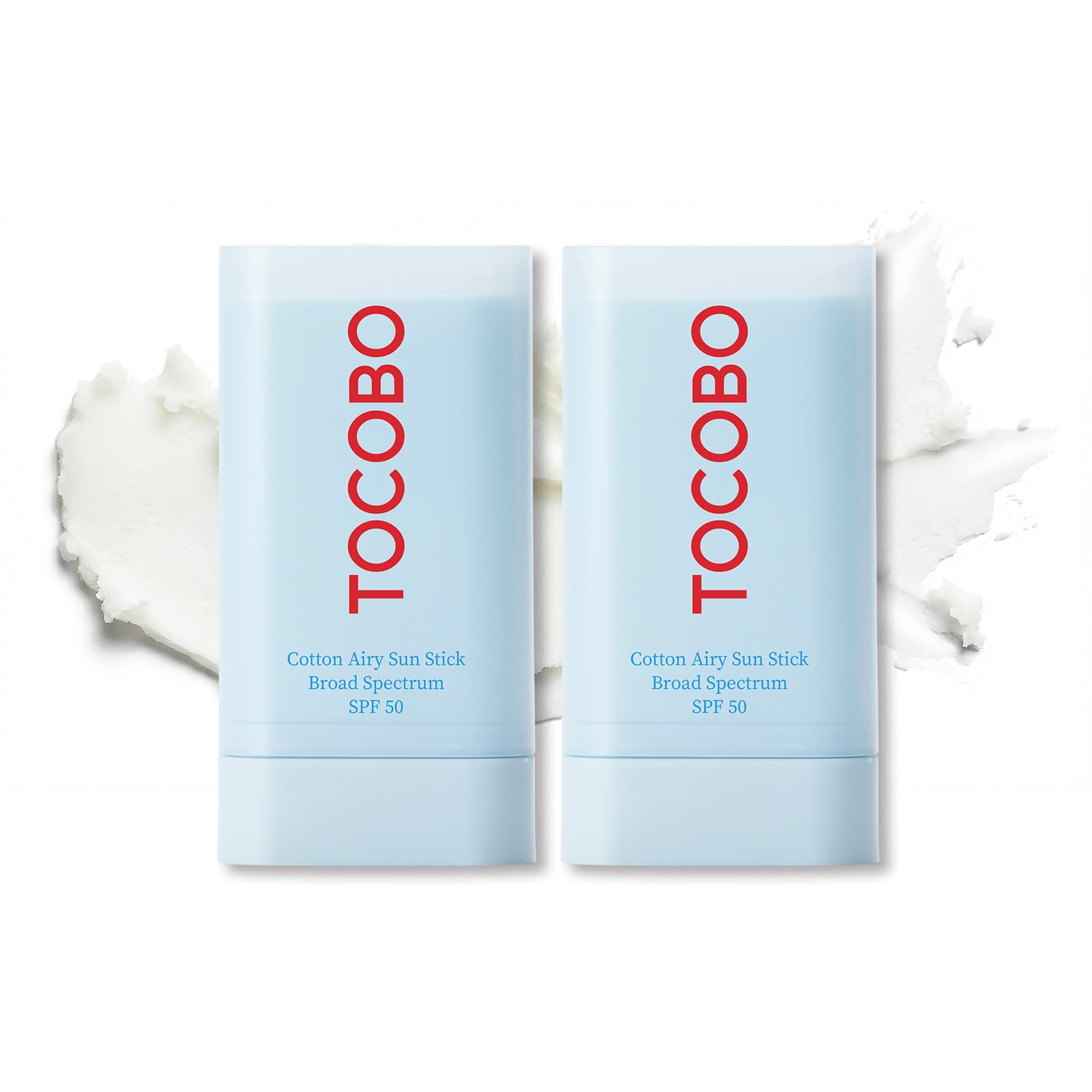 TOCOBO Cotton Airy Sun Stick SPF 50 Broad Spectrum Korean Matte Sunscreen Stick for Face - Travel Size Sebum Control Sunblock -V