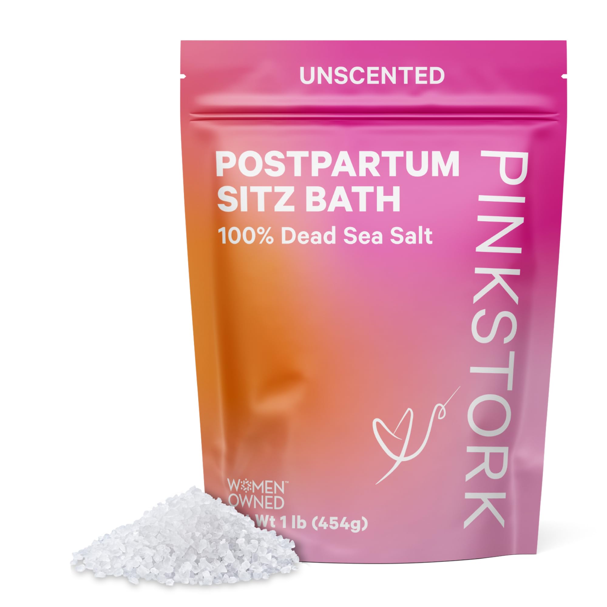 Pink Stork Postpartum Sitz Bath Soak: Dead Sea Salt For Perineal Care & Cleansing, Postpartum Recovery, Labor And Delivery Essen