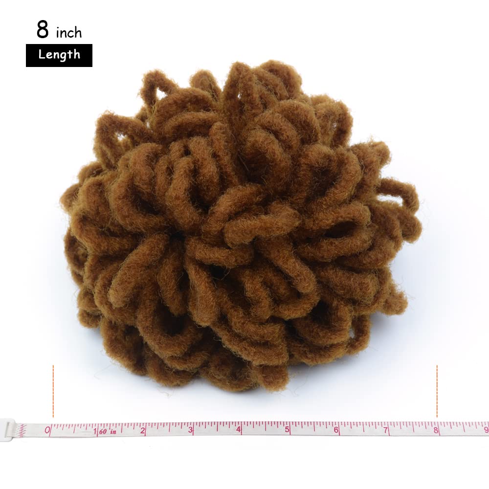 Yinmei Baibian 2Pcs Locs Ponytail Dreadlocks Bun Drawstring Locs Ponytail Hair Braided Petal Bun Chignon Faux Loc Braids Buns Sy