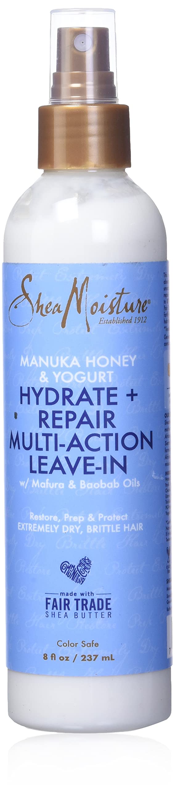 Sheamoisture Multi-Action Leave-In Conditioner For Damaged Hair Manuka Honey And Yogurt Sulfate Free Conditioner Spray 8 Oz