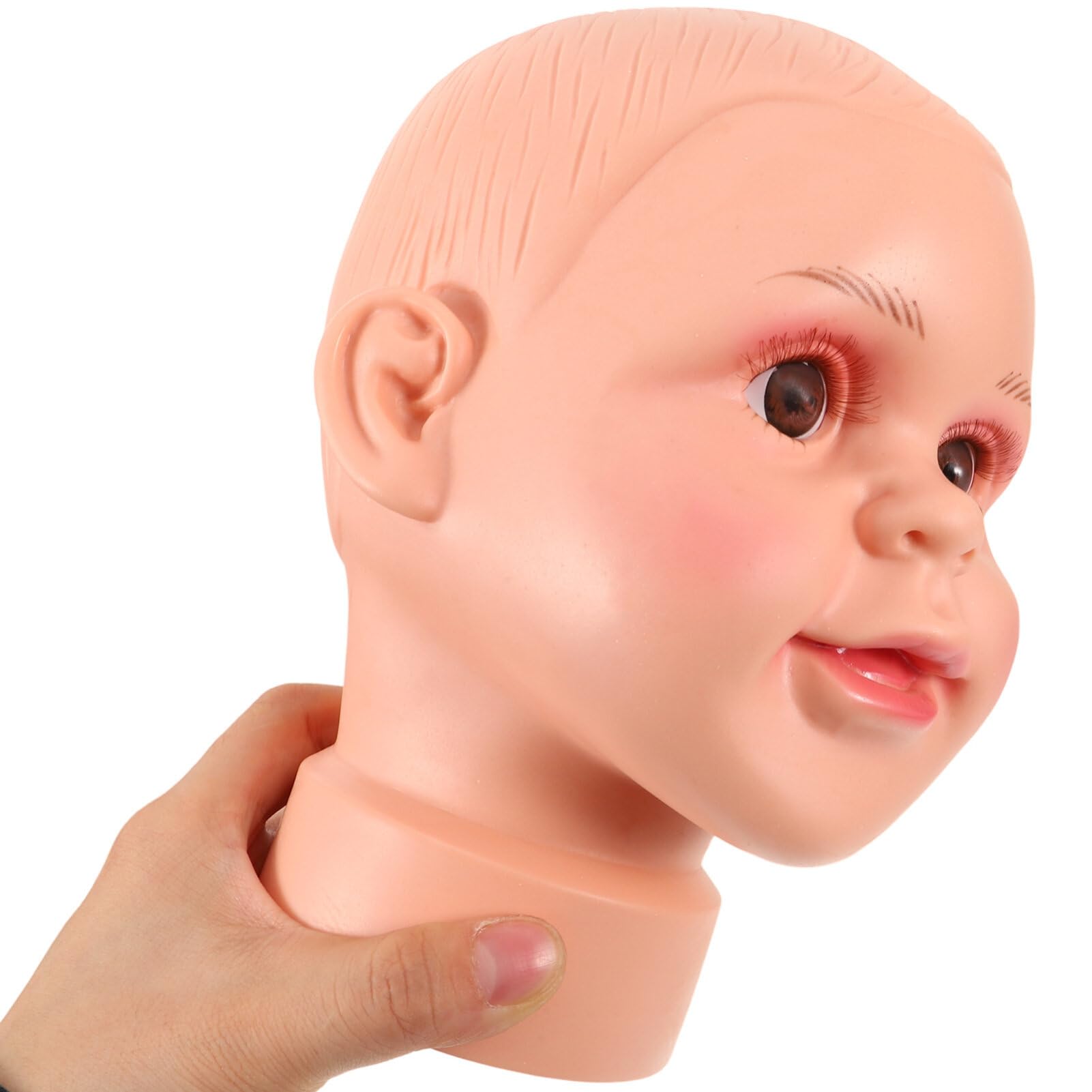 SOLUSTRE Baby Mannequin Head, Baby Boy Girl Children Mannequin Manikin Head Kid Mannequin Head Display for Hair Wigs Scarf Hats