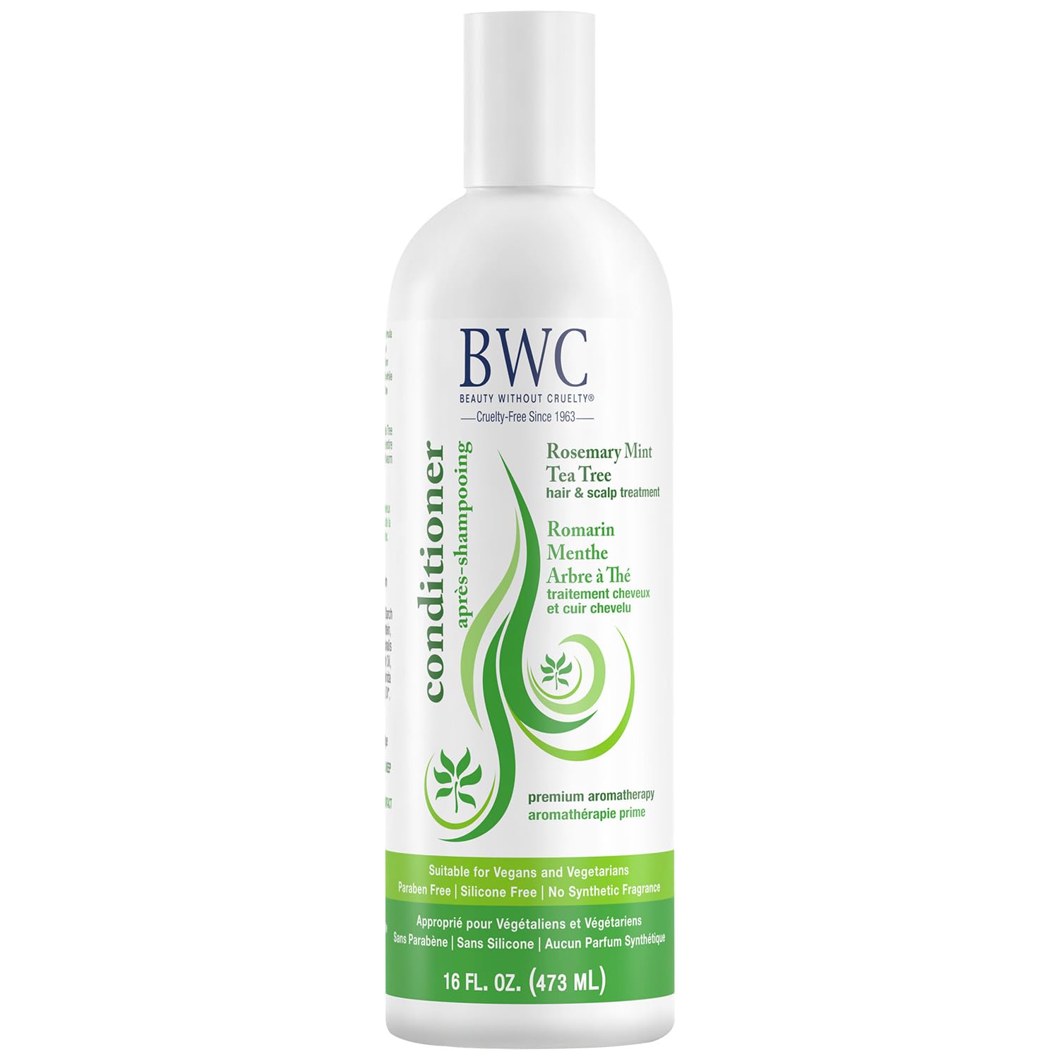 Beauty Without Cruelty Conditioner, Rosemary Mint Tea Tree - Aromatherapy Clarifying Hair & Scalp Treatment, SLS-Free, Vegan-Fri
