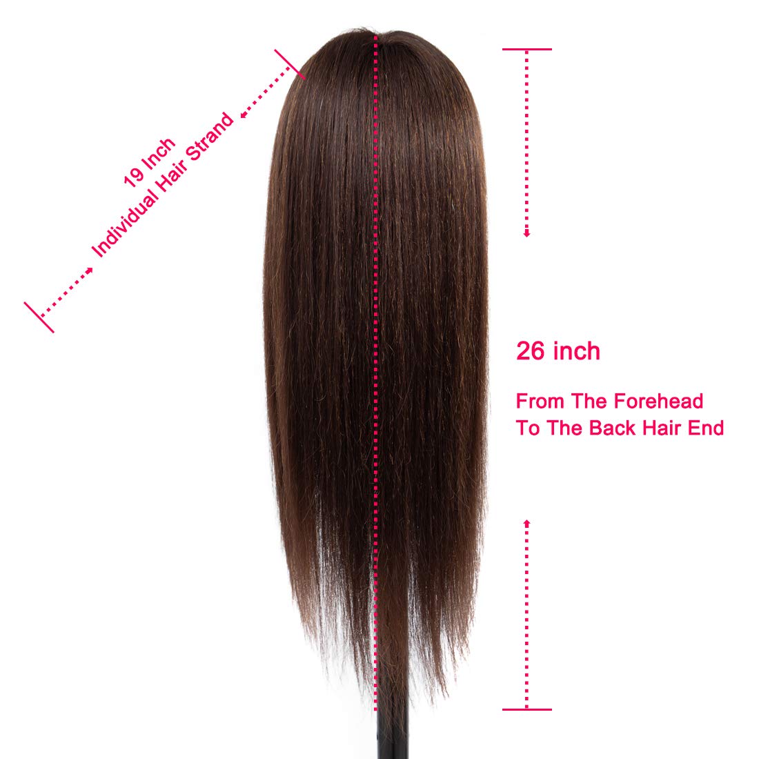 NAYOO Mannequin Head with 60% Real Hair, 26 Inch, Non-Makeup, Perfect for Hair Styling and Makeup Practice