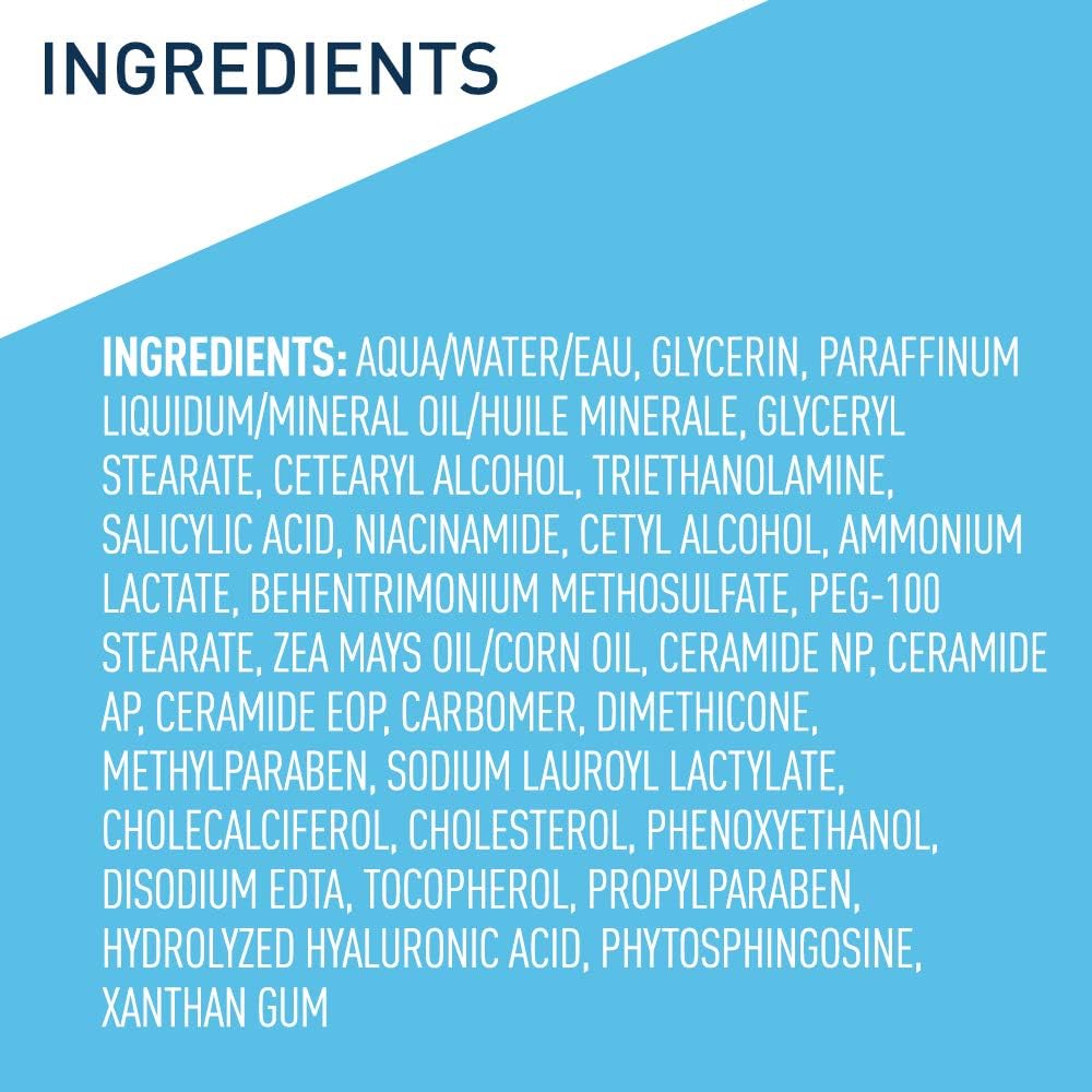 CeraVe Moisturizing Cream with Salicylic Acid, Exfoliating Body Cream with Lactic & Hyaluronic Acid, Niacinamide, and Ceramides,