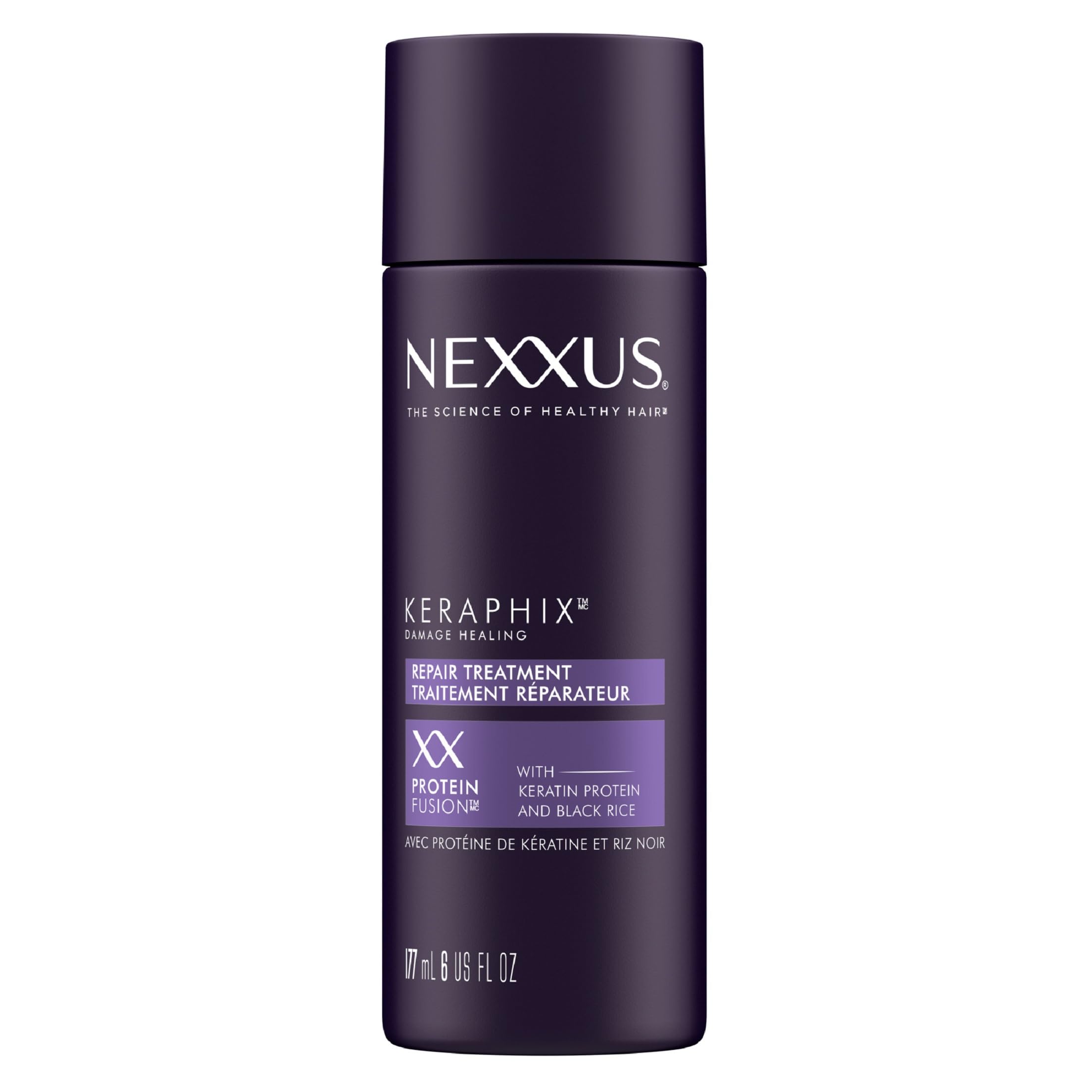 Nexxus Keraphix Damage Repair Pre-Wash Treatment Cream for Dry Hair with Keratin Protein & Black Rice 6 oz