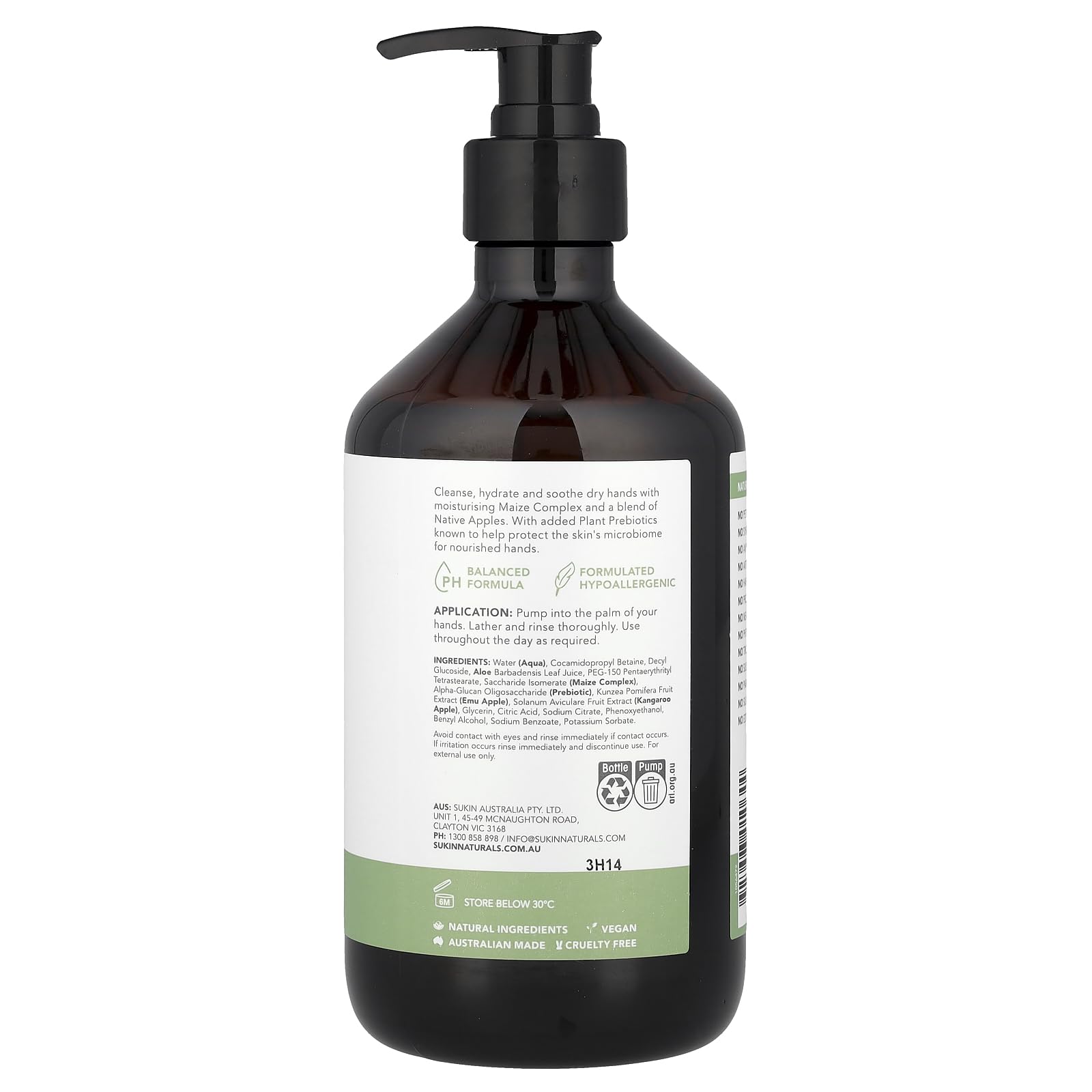Sukin Skin Relief, Hand Wash, Sensitive, Distressed Skin, Fragrance Free, 16.9 fl oz (500 ml)
